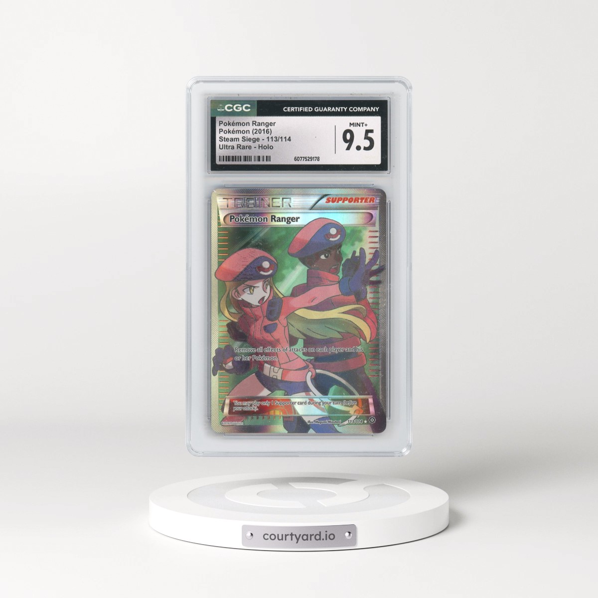 2016 Steam Siege #113/114 Pokémon Ranger - Ultra Rare Holo (CGC 9.5 MINT+)