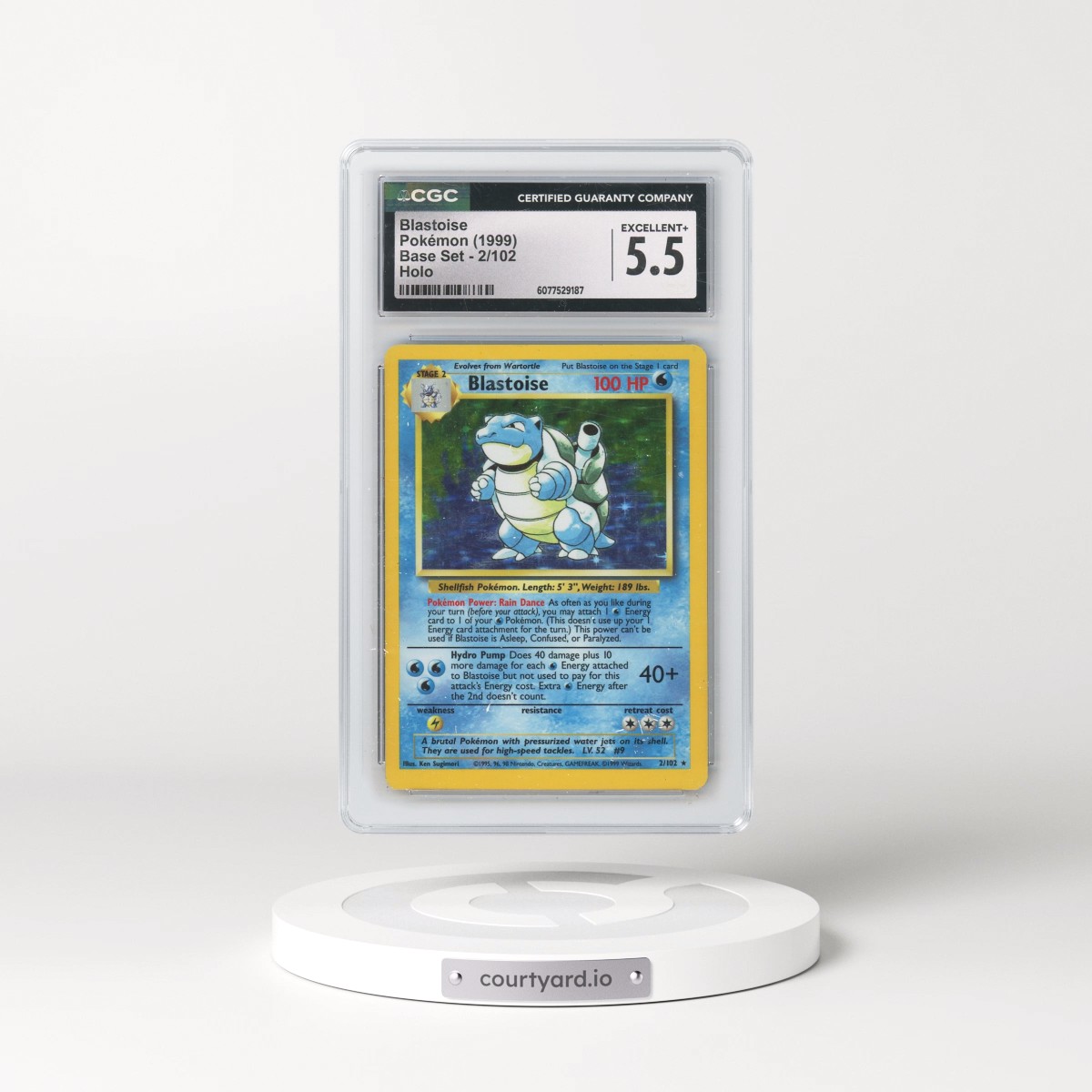 1999 Base Set #2/102 Blastoise - Holo (CGC 5.5 EX+)