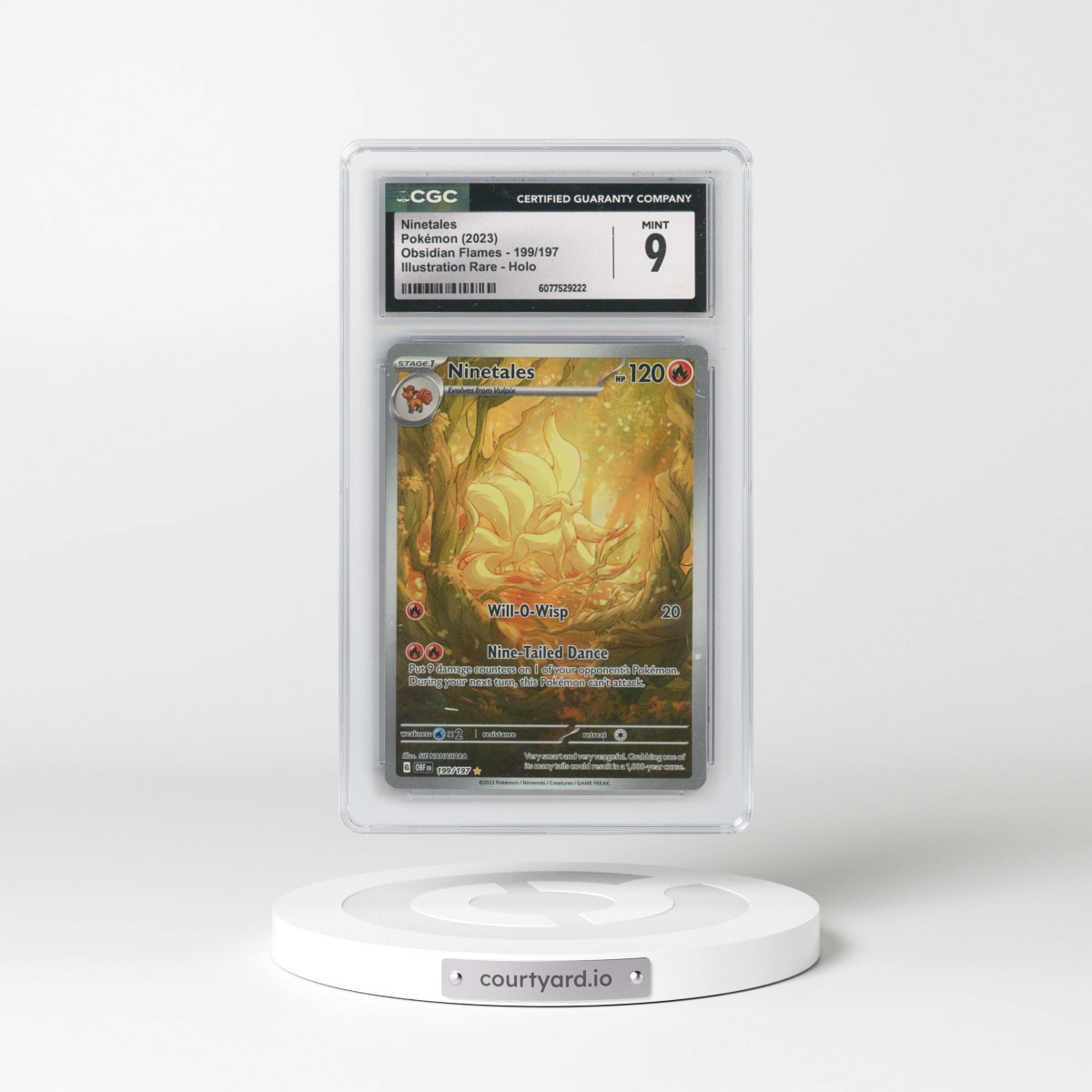 2023 Obsidian Flames - OBF EN #199/197 Ninetales - Illustration Rare Holo (CGC 9 MINT)