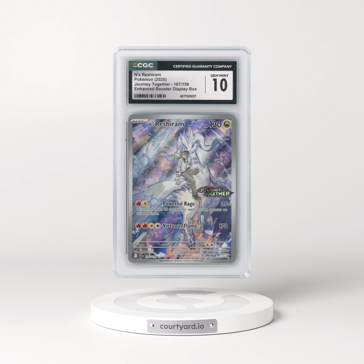 2025 Journey Together - JTG EN #167/159 N's Reshiram - Enhanced Booster Display Box (Journey Together Stamp) (Holo) (CGC 10 GEM MINT)