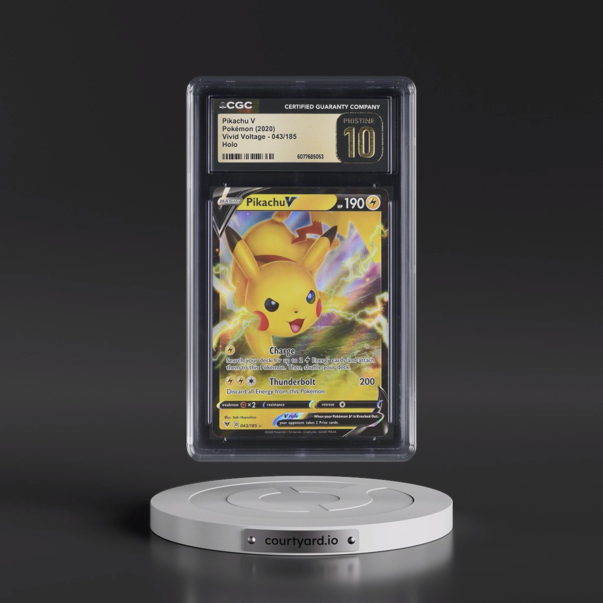 2020 Vivid Voltage #043/185 Pikachu V - Holo (CGC 10 PRISTINE)