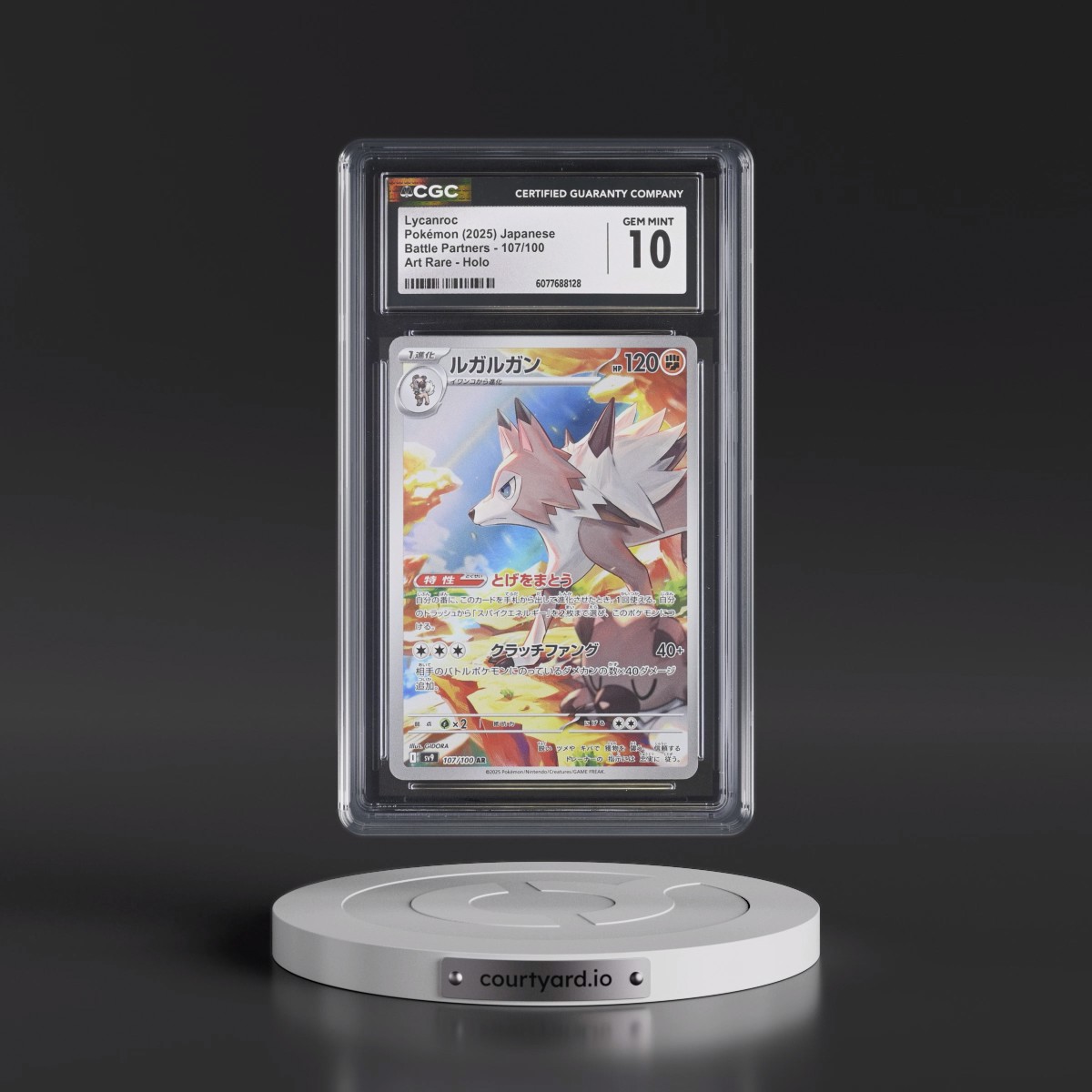 2025 Battle Partners - sv9 #107/100 Lycanroc - Art Rare Holo (CGC 10 GEM MINT)
