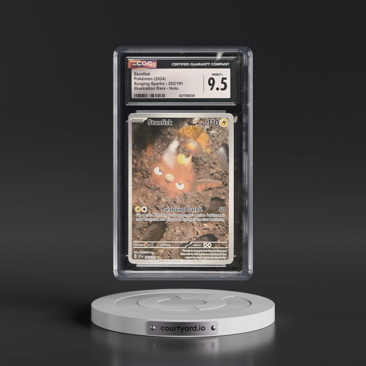2024 Surging Sparks - SSP EN #202/191 Stunfisk - Illustration Rare Holo (CGC 9.5 MINT+)