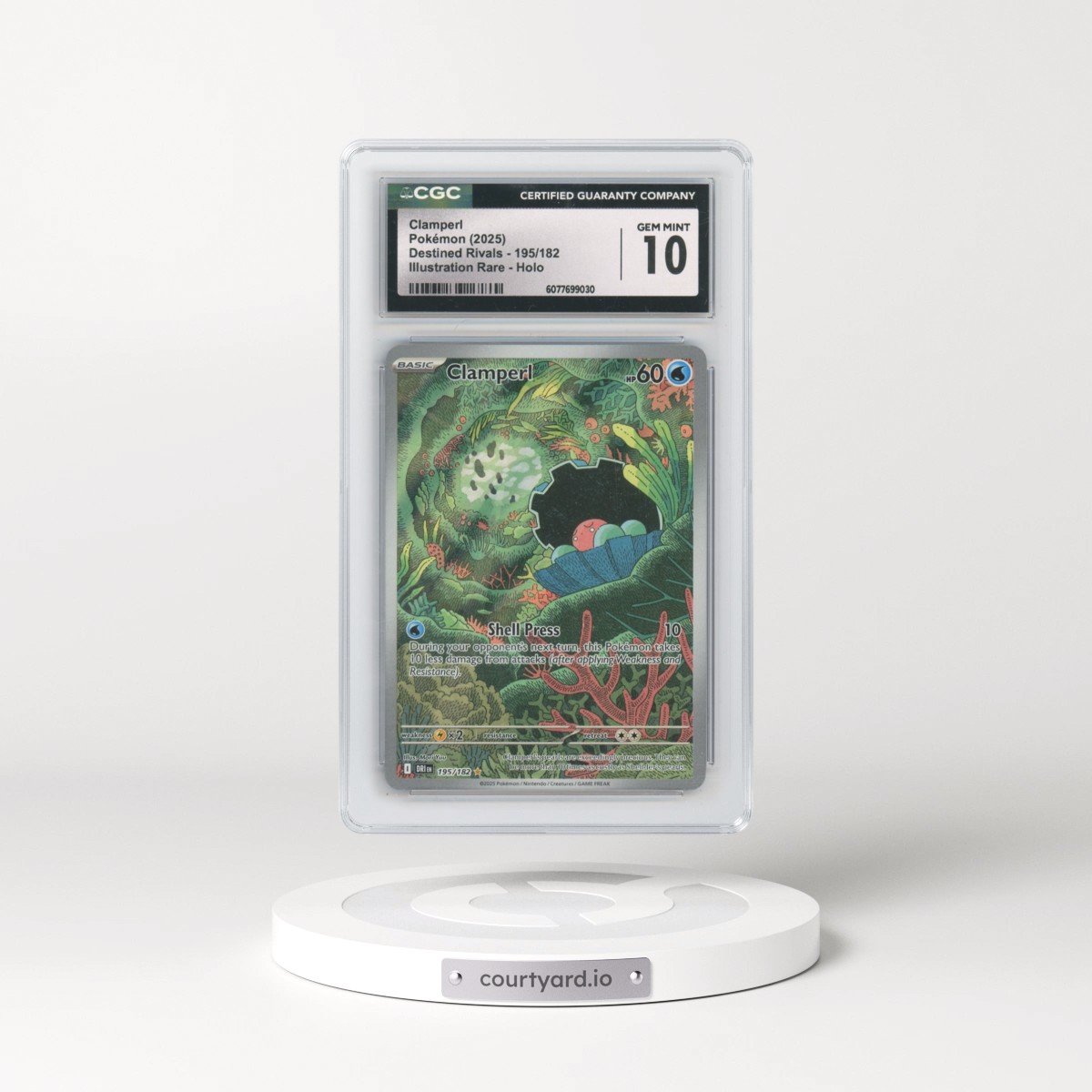 2025 Destined Rivals - DRI EN #195/182 Clamperl - Illustration Rare Holo (CGC 10 GEM MINT)