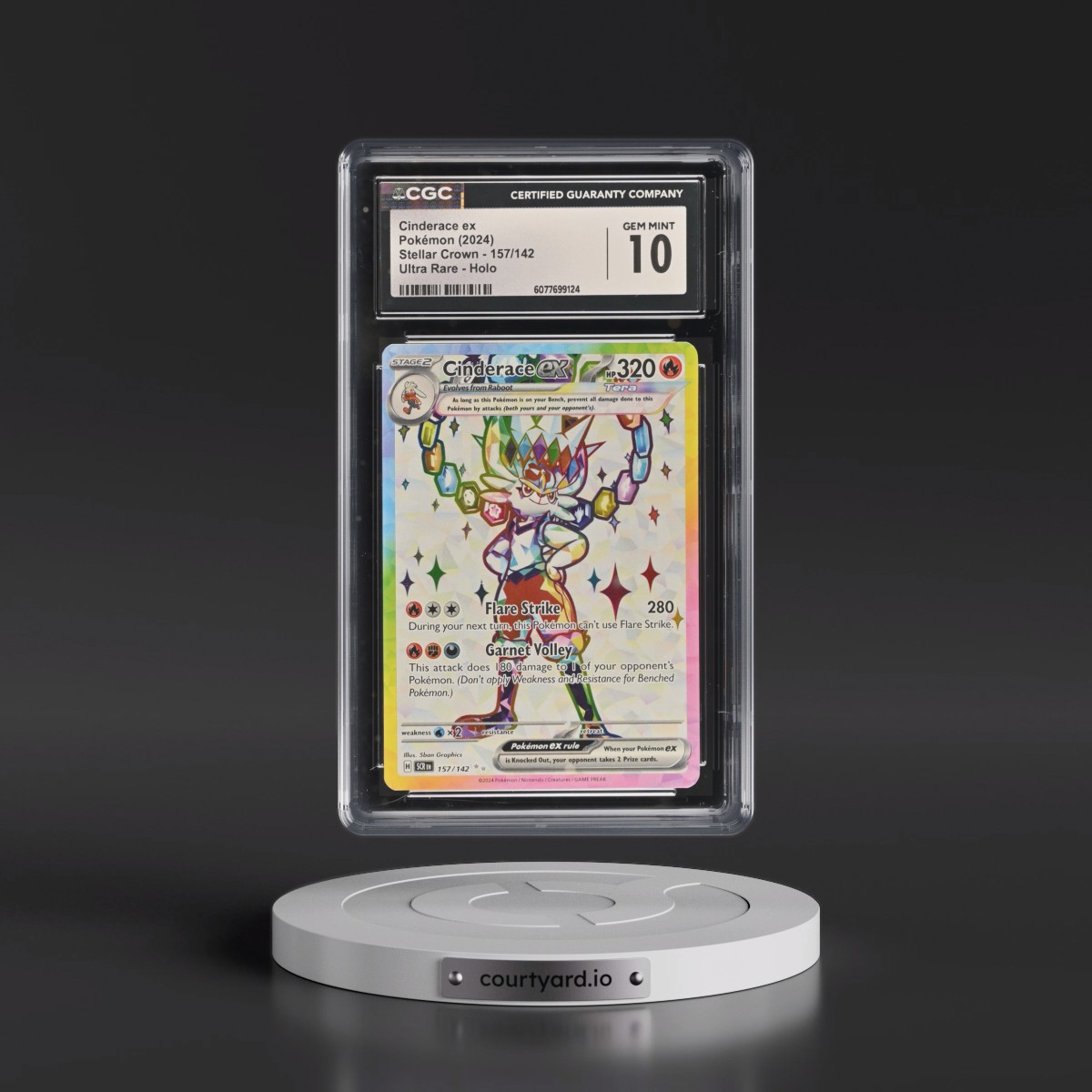 2024 Stellar Crown - SCR EN #157/142 Cinderace ex - Ultra Rare Holo (CGC 10 GEM MINT)