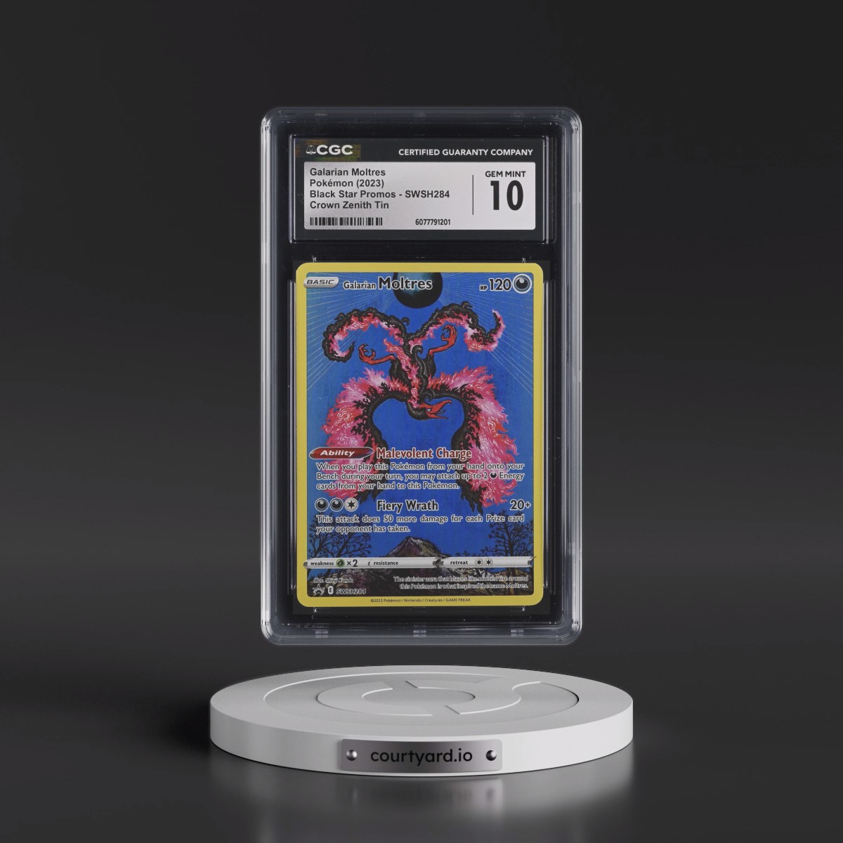 2017 Black Star Promos - Sword & Shield #SWSH284 Galarian Moltres - Crown Zenith Tin (Holo) (CGC 10 GEM MINT)