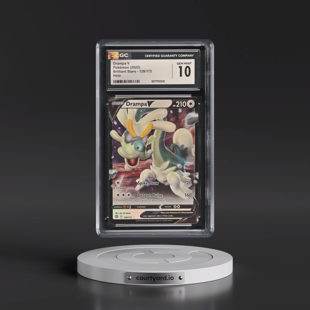 2022 Brilliant Stars #128/172 Drampa V - Holo (CGC 10 GEM MINT)