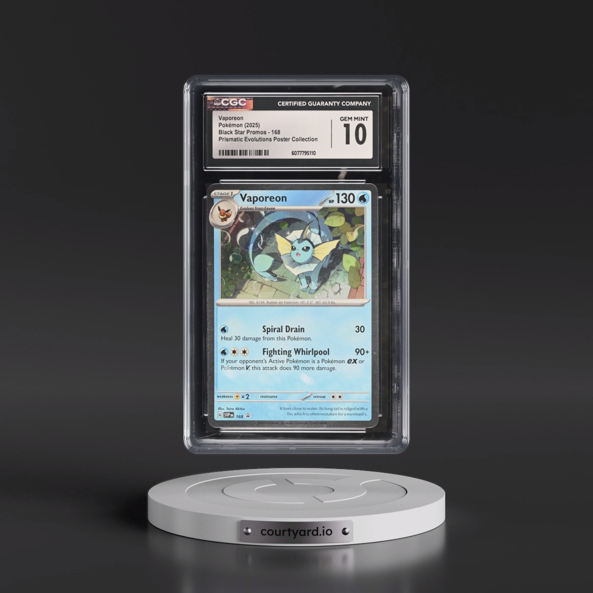 2023 Black Star Promos - Scarlet & Violet SVP EN #168 Vaporeon - Prismatic Evolutions Poster Collection (Cosmos Holo) (CGC 10 GEM MINT)