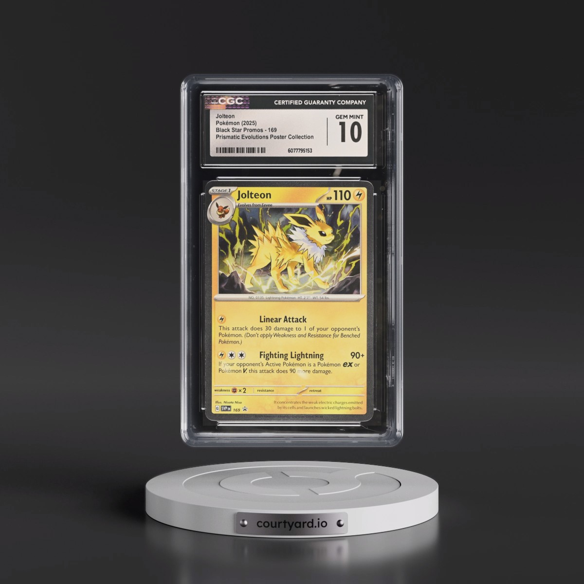2023 Black Star Promos - Scarlet & Violet SVP EN #169 Jolteon - Prismatic Evolutions Poster Collection (Cosmos Holo) (CGC 10 GEM MINT)