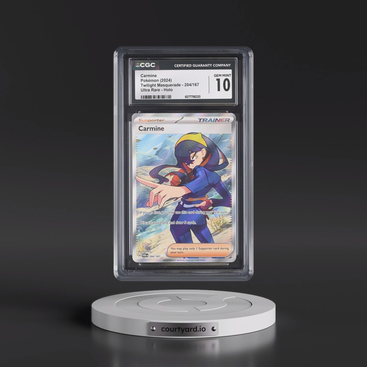 2024 Twilight Masquerade - TWM EN #204/167 Carmine - Ultra Rare Holo (CGC 10 GEM MINT)