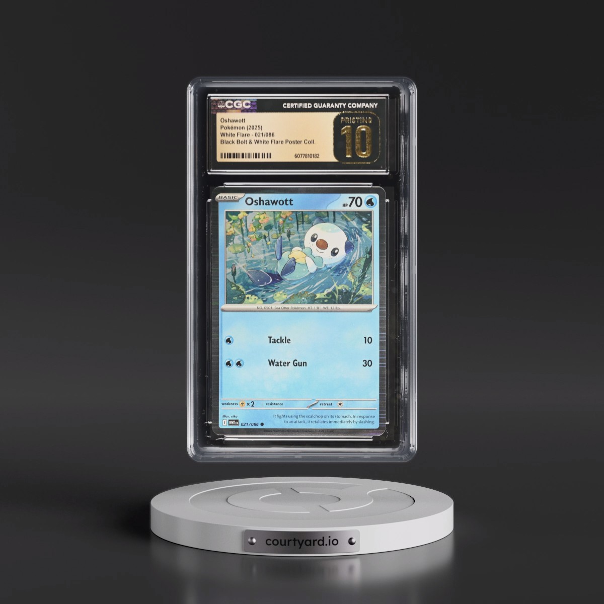 2025 White Flare - WHT EN #021/086 Oshawott - Unova Poster Collection (Tinsel Holo) (CGC 10 PRISTINE)