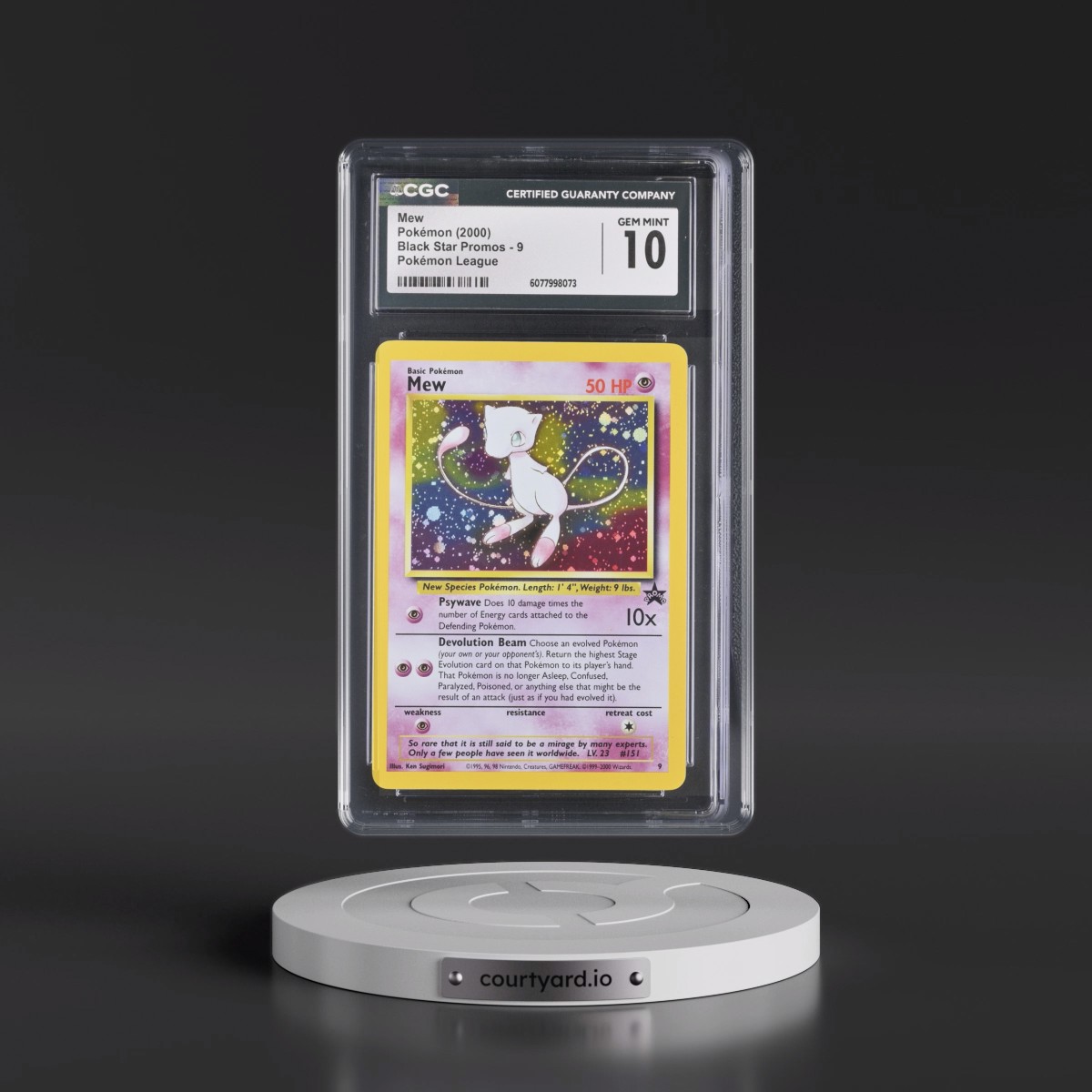 1999 Black Star Promos #9 Mew - Pokémon League (Holo) (CGC 10 GEM MINT)