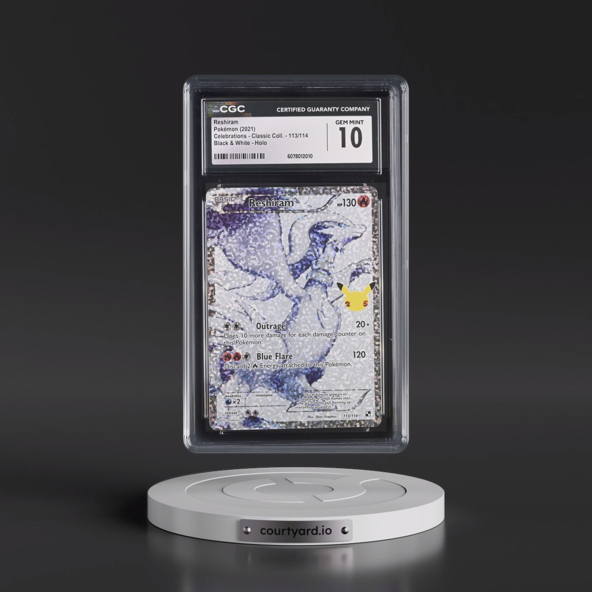 2021 Celebrations - Classic Collection #113/114 Reshiram - Black & White Holo (CGC 10 GEM MINT)