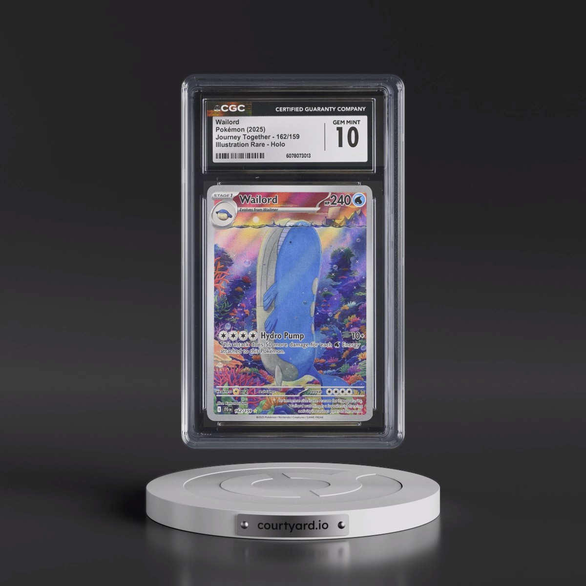 2024 Journey Together - JTG EN #162/159 Wailord - Illustration Rare Holo (CGC 10 GEM MINT)