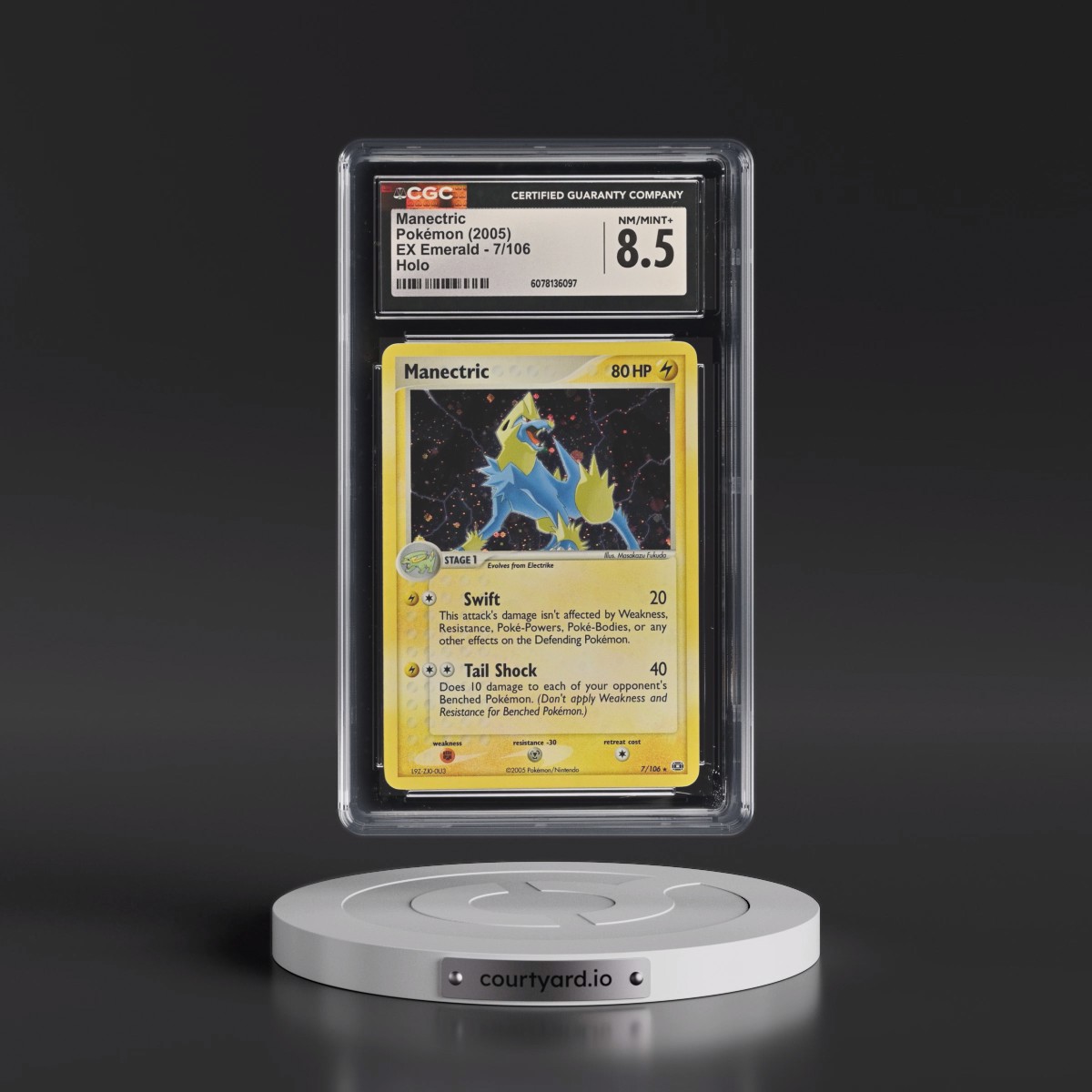 2005 EX Emerald #7/106 Manectric - Holo (CGC 8.5 NM-MT+)