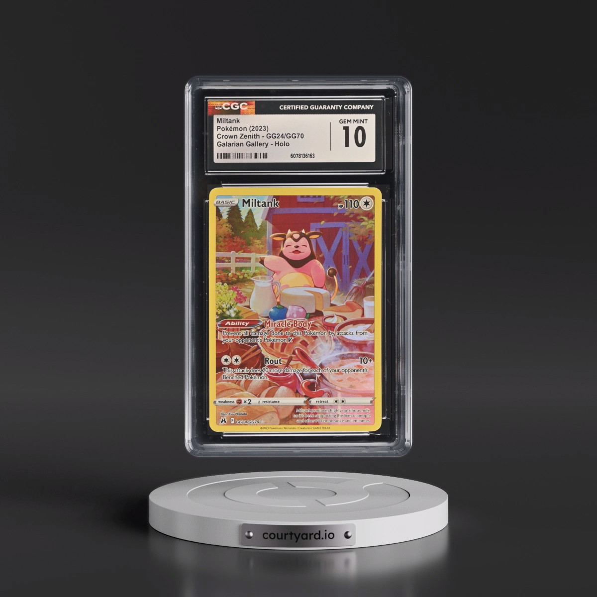 2023 Crown Zenith #GG24/GG70 Miltank - Galarian Gallery Holo (CGC 10 GEM MINT)