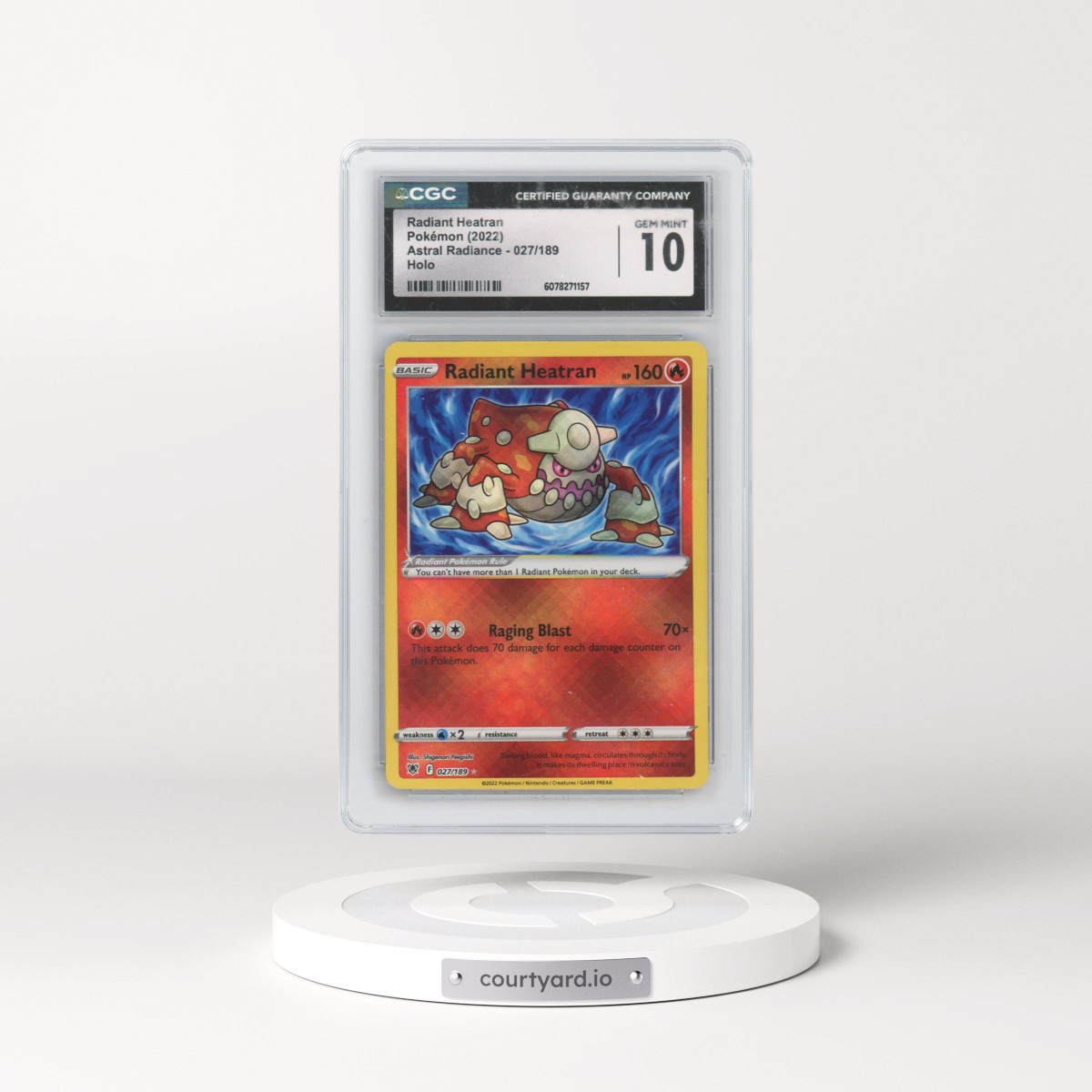 Astral Radiance #027/189 Radiant Heatran - Holo (CGC 10 GEM MINT)
