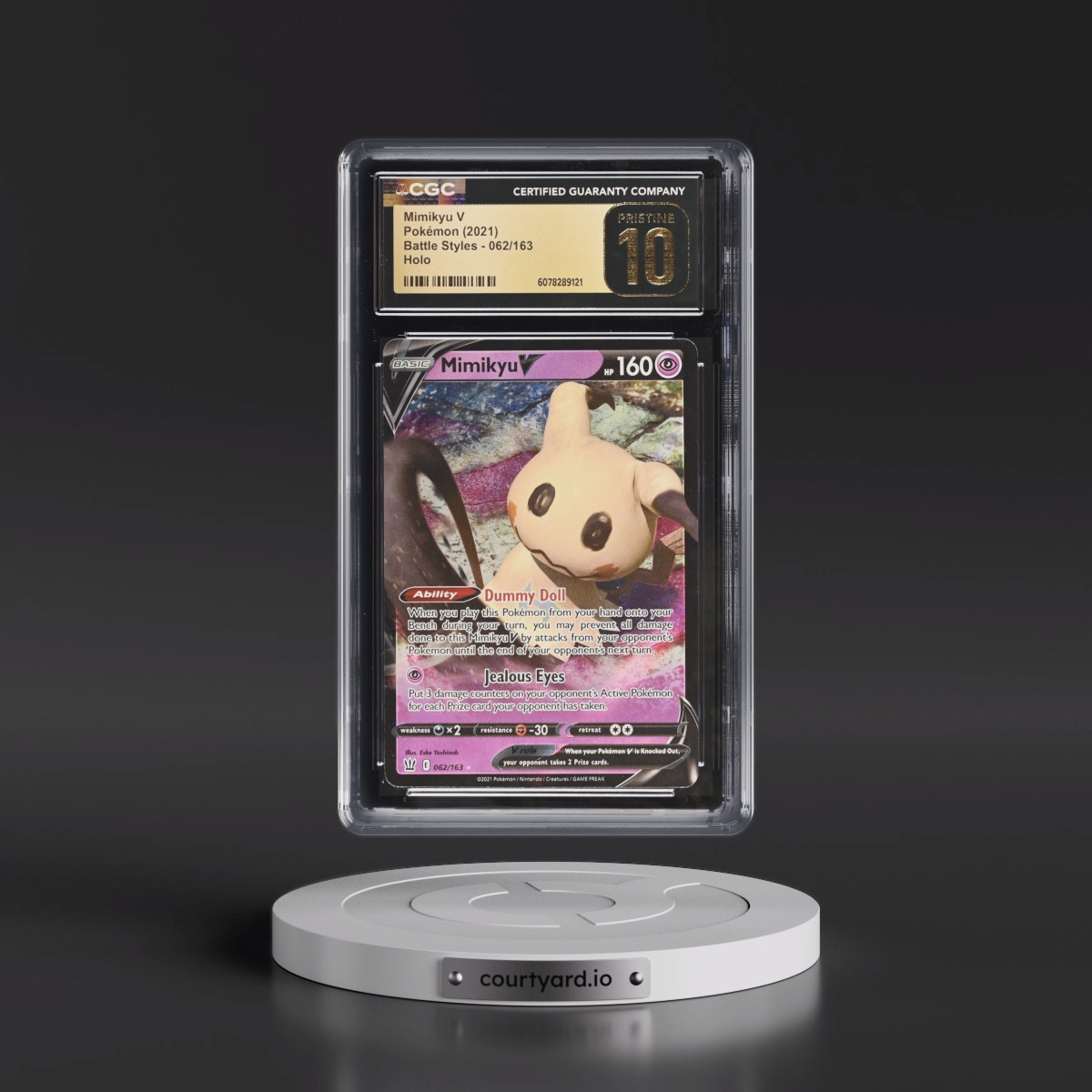 2021 Battle Styles #062/163 Mimikyu V - Holo (CGC 10 PRISTINE)