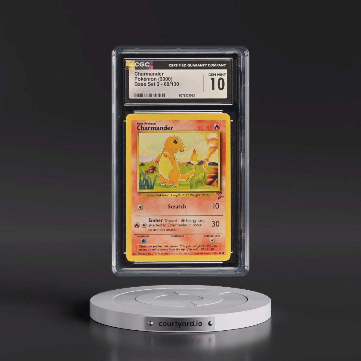 2000 Base Set 2 #69/130 Charmander (CGC 10 GEM MINT)