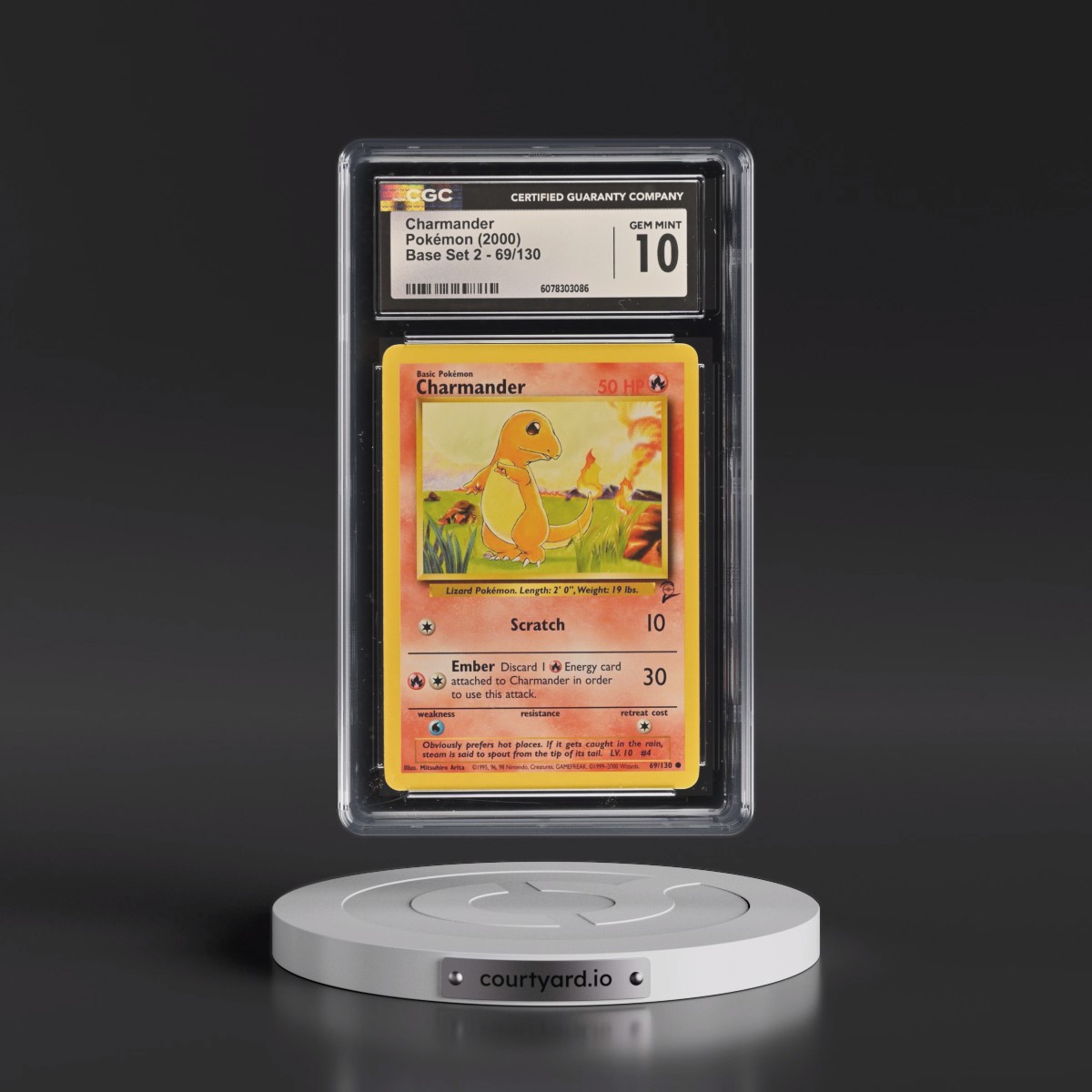 2000 Base Set 2 #69/130 Charmander (CGC 10 GEM MINT)