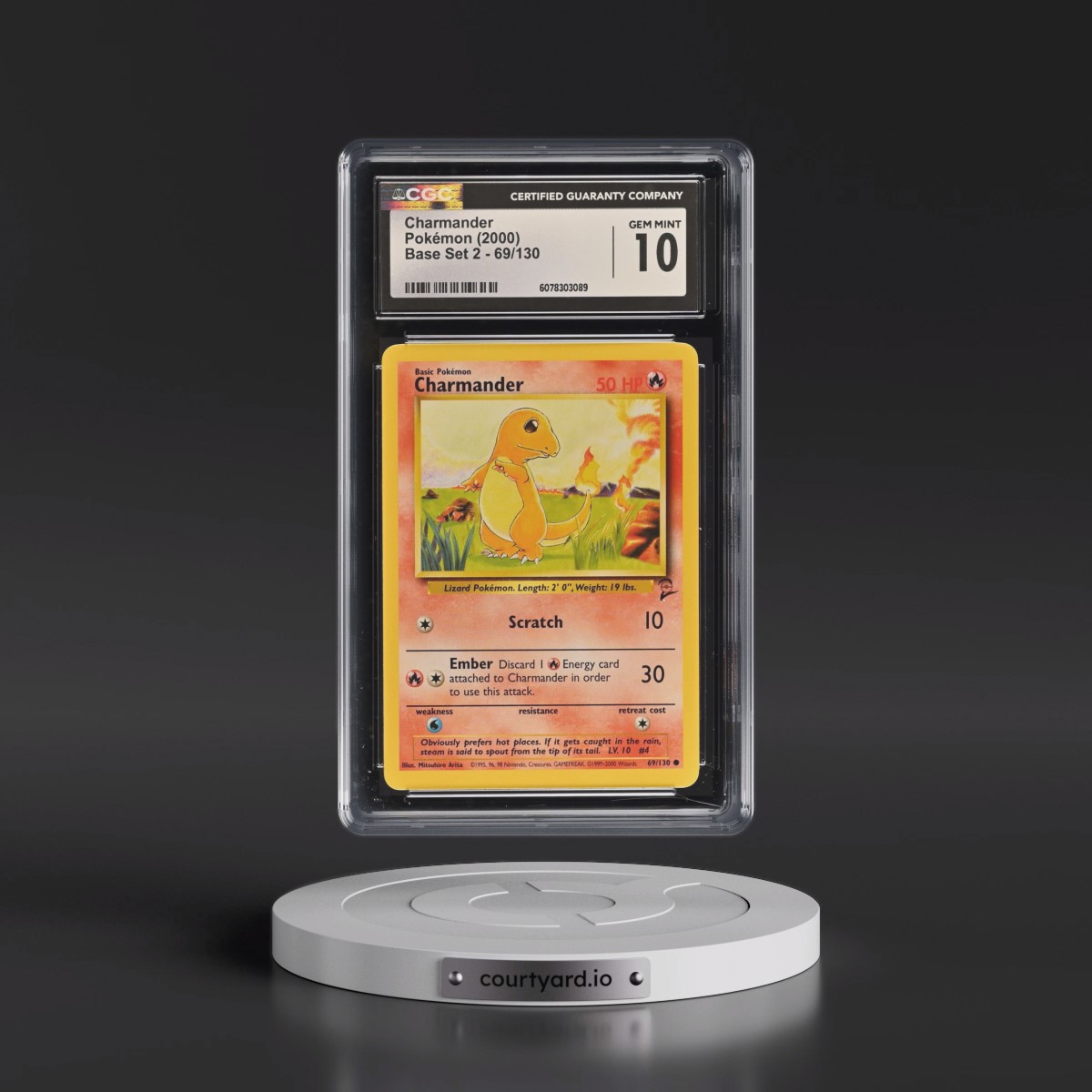 2000 Base Set 2 #69/130 Charmander (CGC 10 GEM MINT)