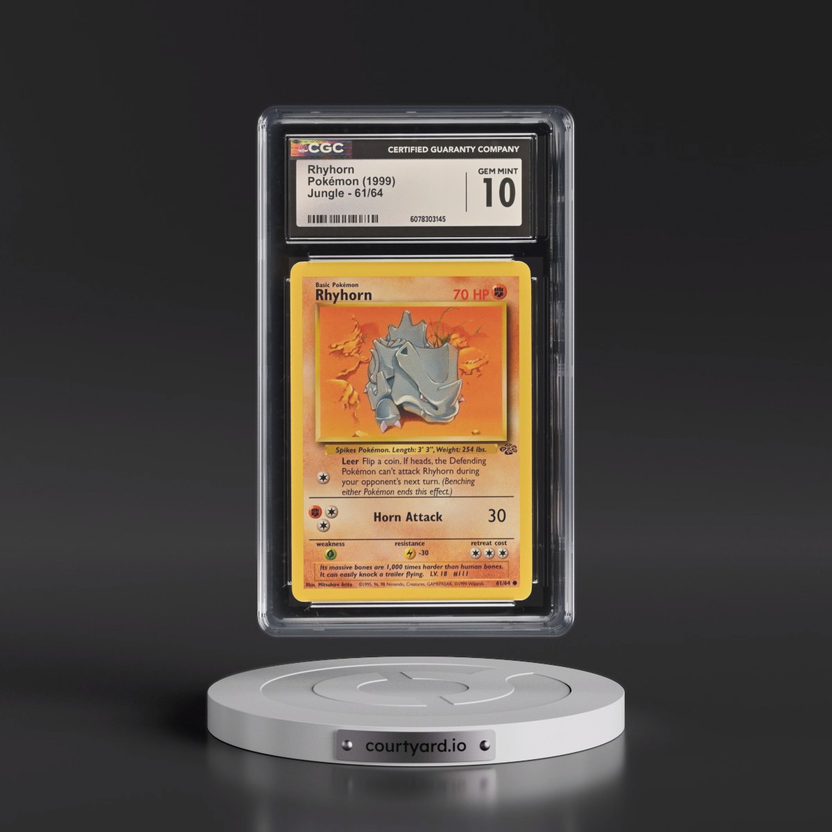 1999 Jungle #61/64 Rhyhorn (CGC 10 GEM MINT)