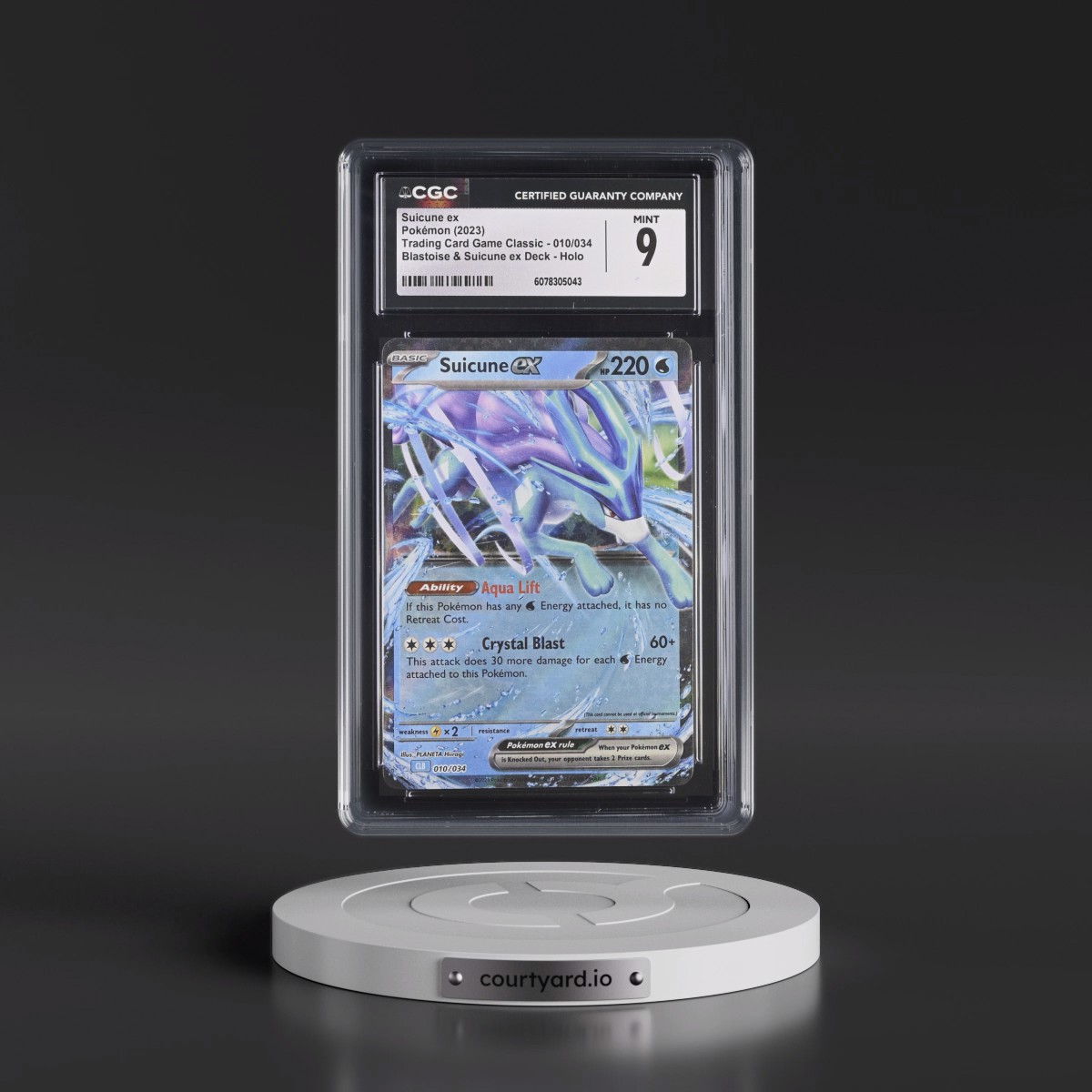 2023 Trading Card Game Classic - CLV, CLC, CLB #010/034 Suicune ex - Blastoise & Suicune ex Deck - CLB Holo (CGC 9 MINT)