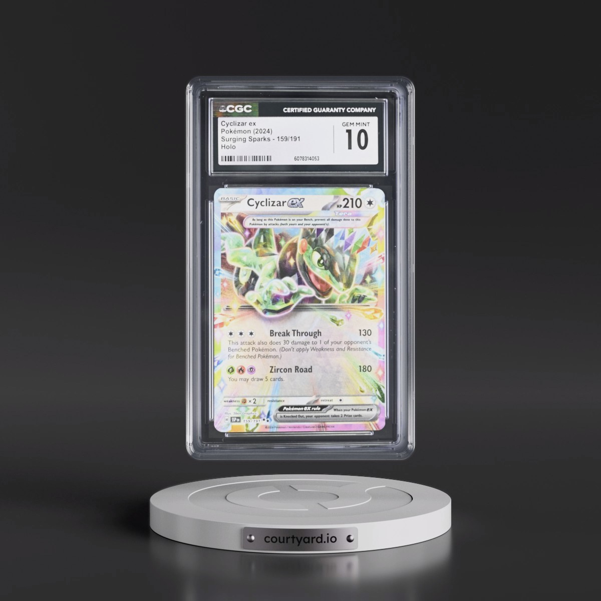 2024 Surging Sparks - SSP EN #159/191 Cyclizar ex - Holo (CGC 10 GEM MINT)