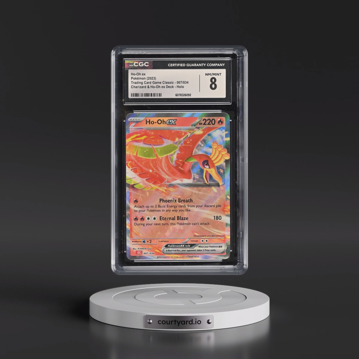 2023 Trading Card Game Classic - CLV, CLC, CLB #007/034 Ho-Oh ex - Charizard & Ho-Oh ex Deck - CLC Holo (CGC 8 NM-MT)