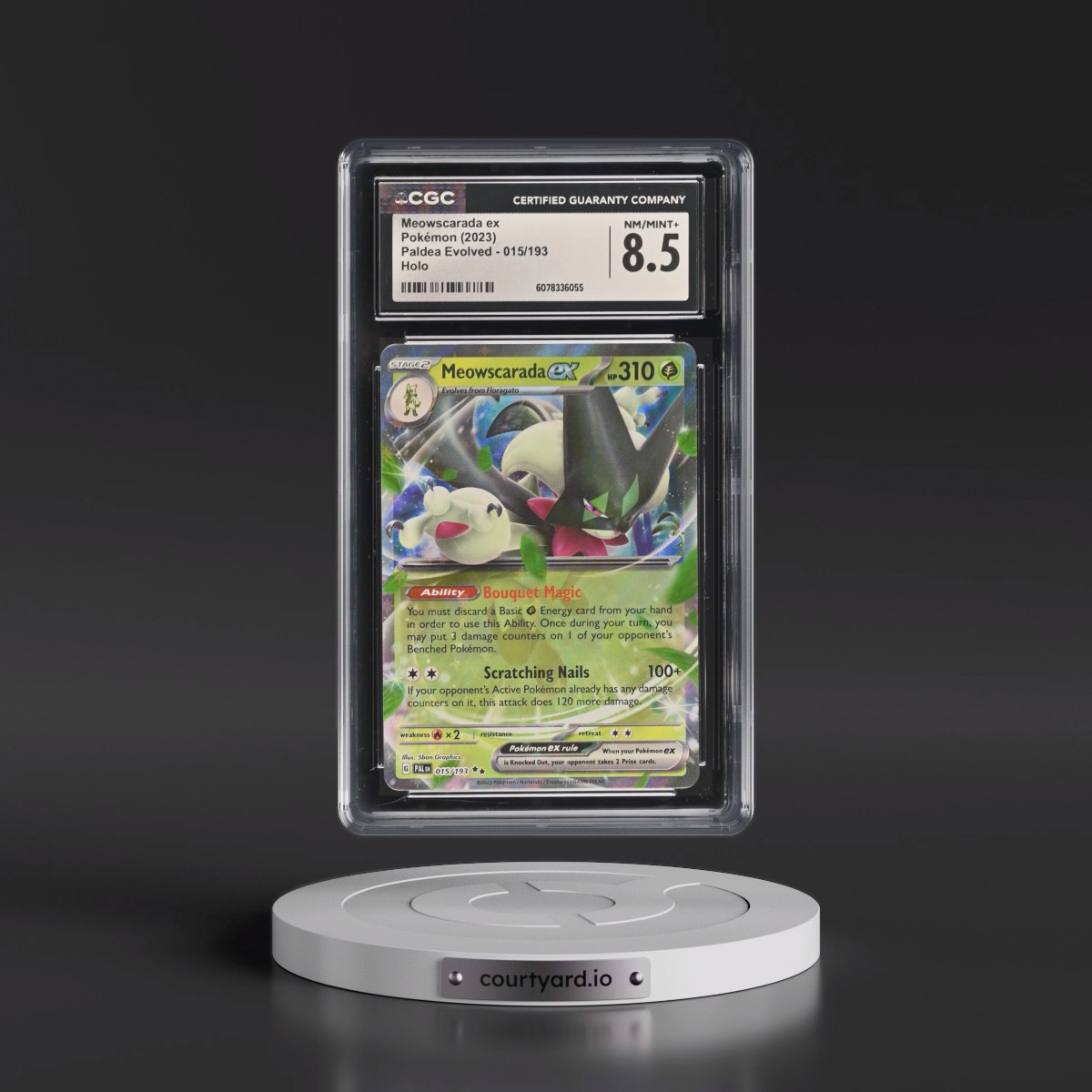 2023 Paldea Evolved - PAL EN #015/193 Meowscarada ex - Holo (CGC 8.5 NM-MT+)
