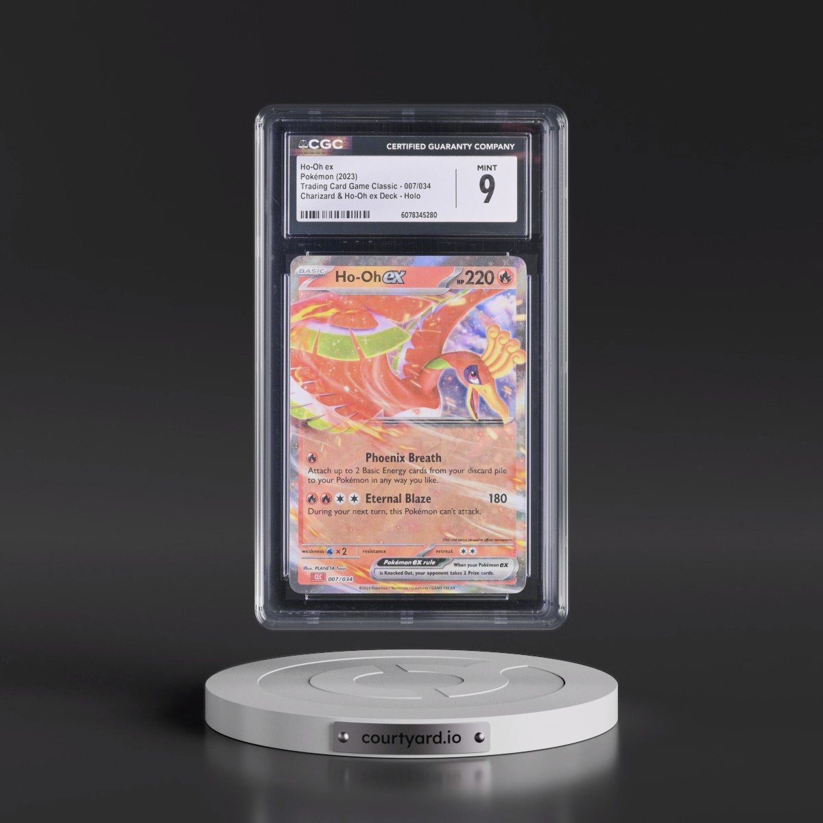 2023 Trading Card Game Classic - CLV, CLC, CLB #007/034 Ho-Oh ex - Charizard & Ho-Oh ex Deck - CLC Holo (CGC 9 MINT)