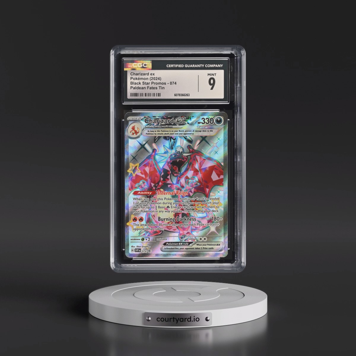 2023 Black Star Promos - Scarlet & Violet SVP EN #074 Charizard ex - Paldean Fates Tin (Holo) (CGC 9 MINT)