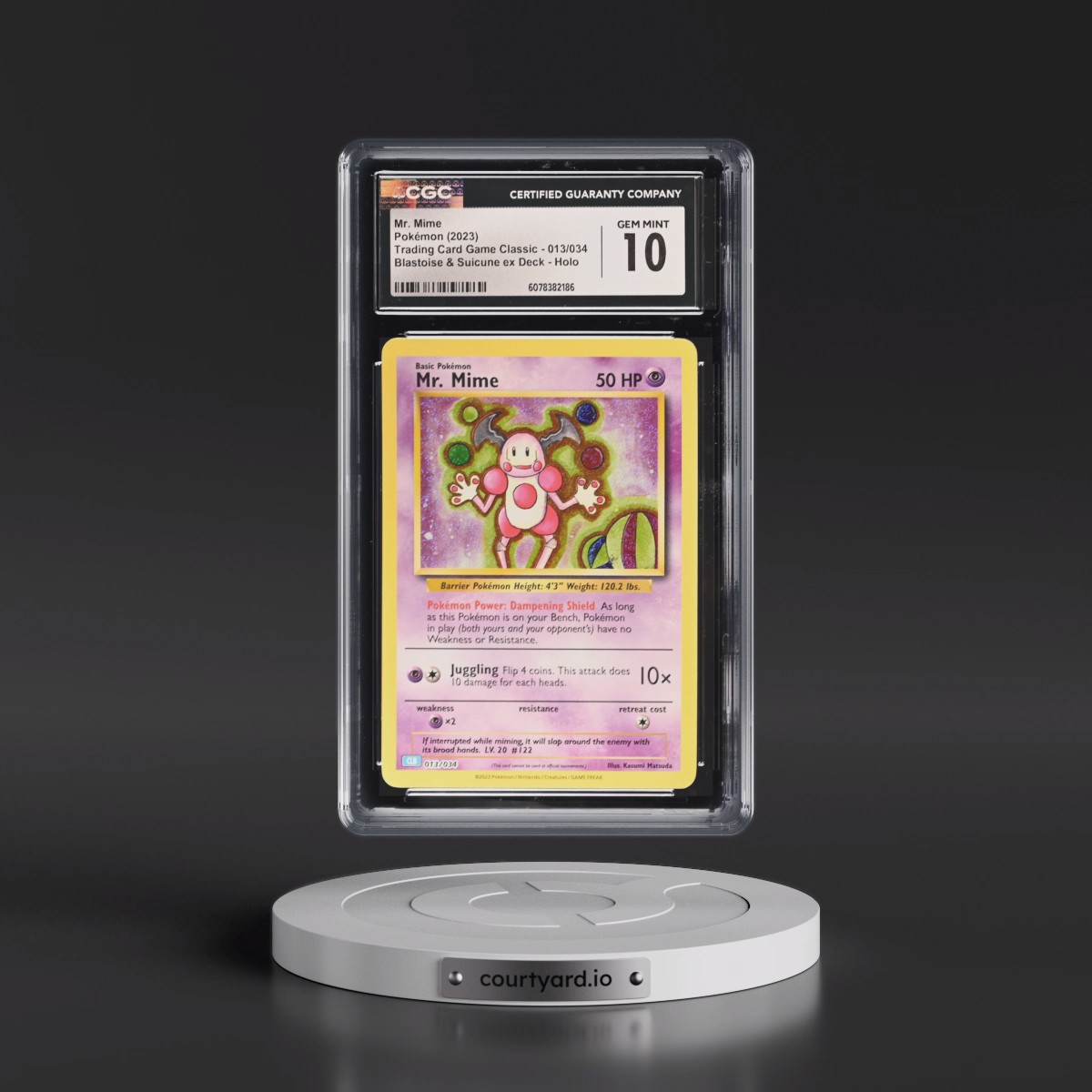 2023 Trading Card Game Classic - CLV, CLC, CLB #013/034 Mr. Mime - Blastoise & Suicune ex Deck - CLB Holo (CGC 10 GEM MINT)