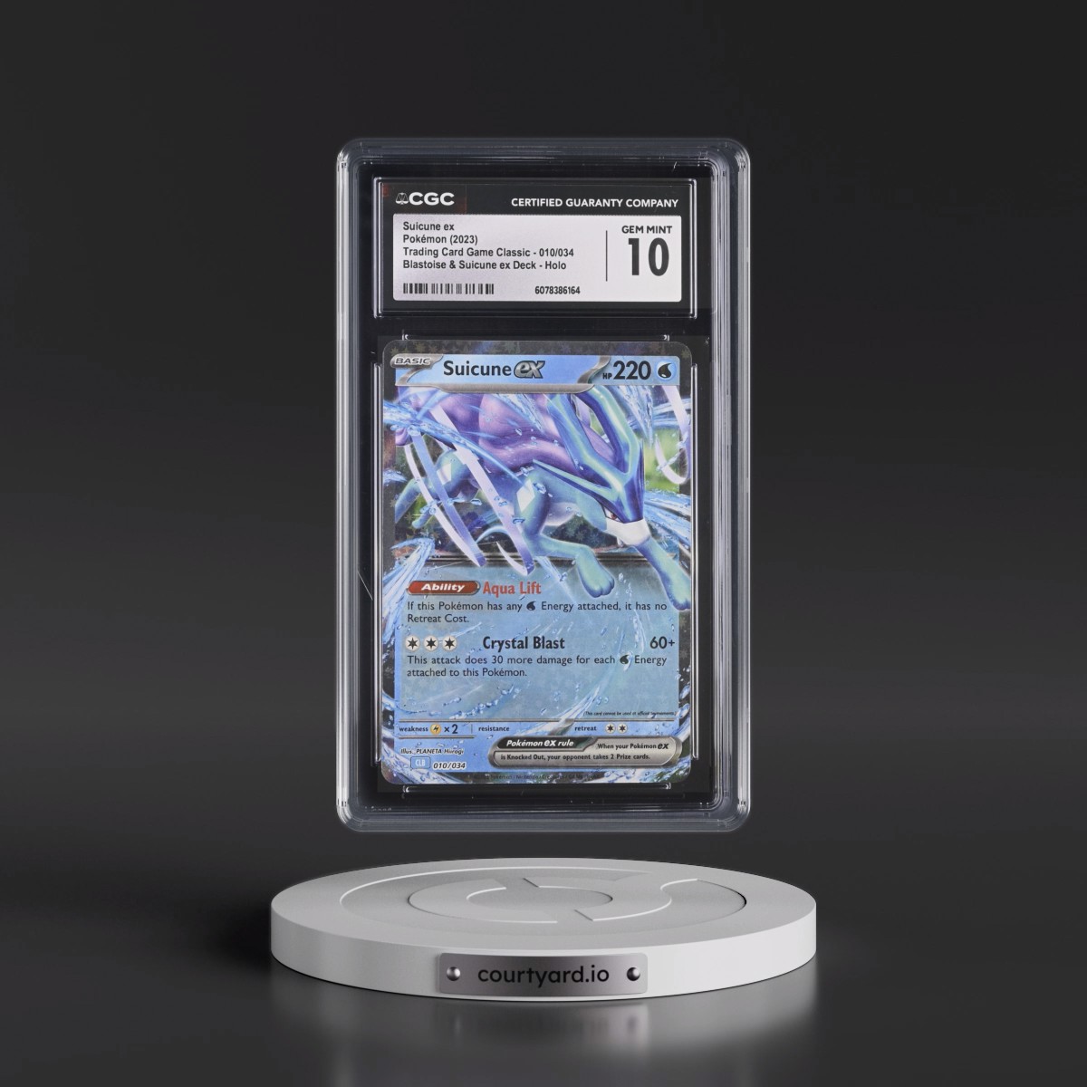 2023 Trading Card Game Classic - CLV, CLC, CLB #010/034 Suicune ex - Blastoise & Suicune ex Deck - CLB Holo (CGC 10 GEM MINT)