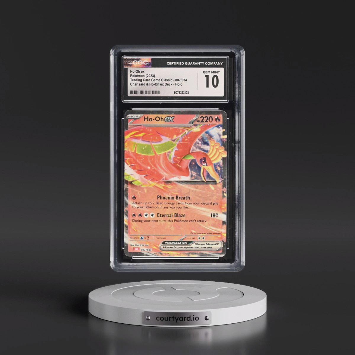 2023 Trading Card Game Classic - CLV, CLC, CLB #007/034 Ho-Oh ex - Charizard & Ho-Oh ex Deck - CLC Holo (CGC 10 GEM MINT)