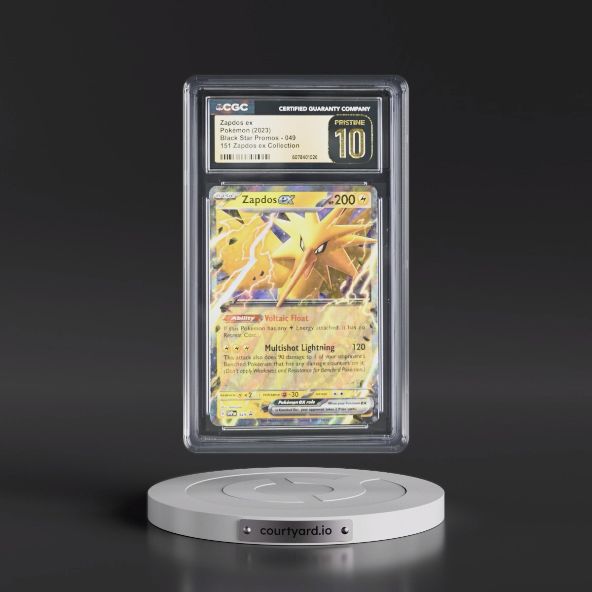 2023 Black Star Promos - Scarlet & Violet SVP EN #049 Zapdos ex - 151 Zapdos ex Collection (Holo) (CGC 10 PRISTINE)