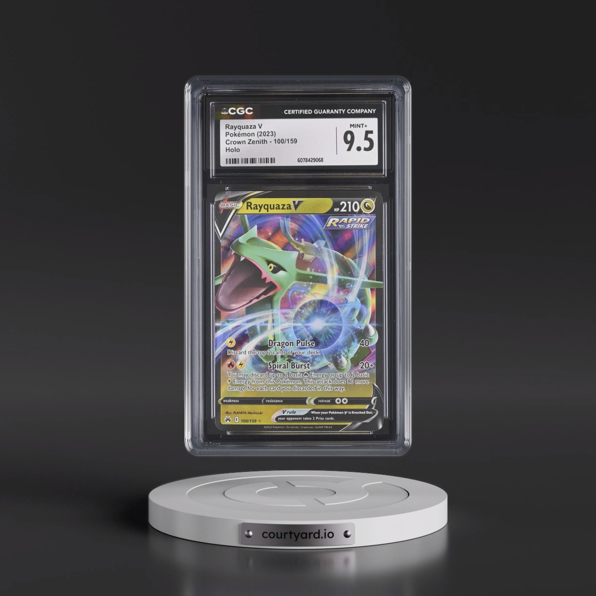 2023 Crown Zenith #100/159 Rayquaza V - Holo (CGC 9.5 MINT+)