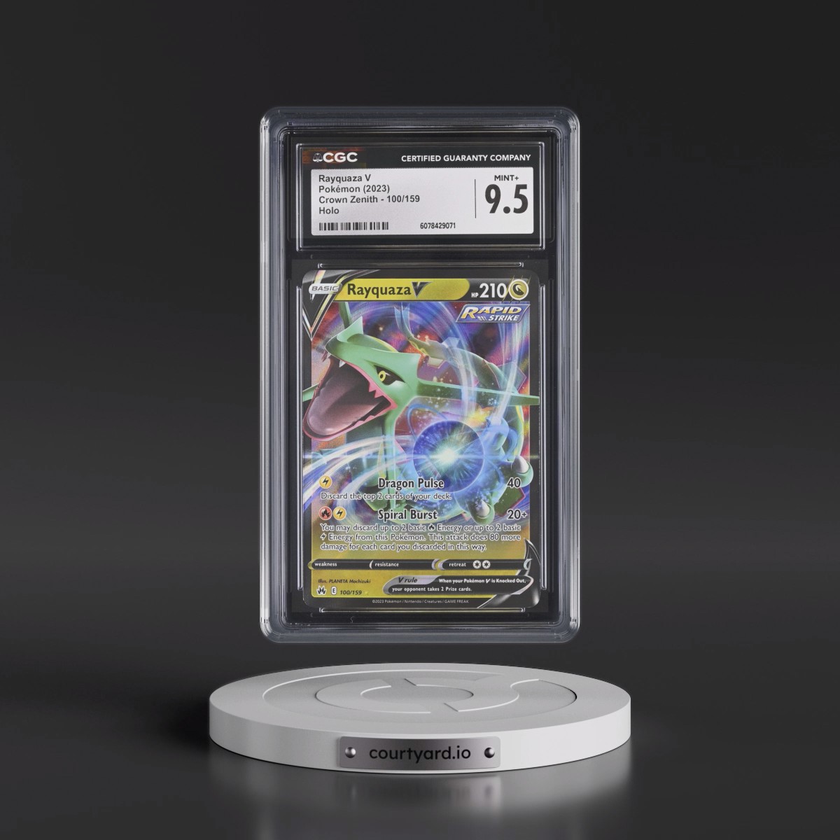 2023 Crown Zenith #100/159 Rayquaza V - Holo (CGC 9.5 MINT+)