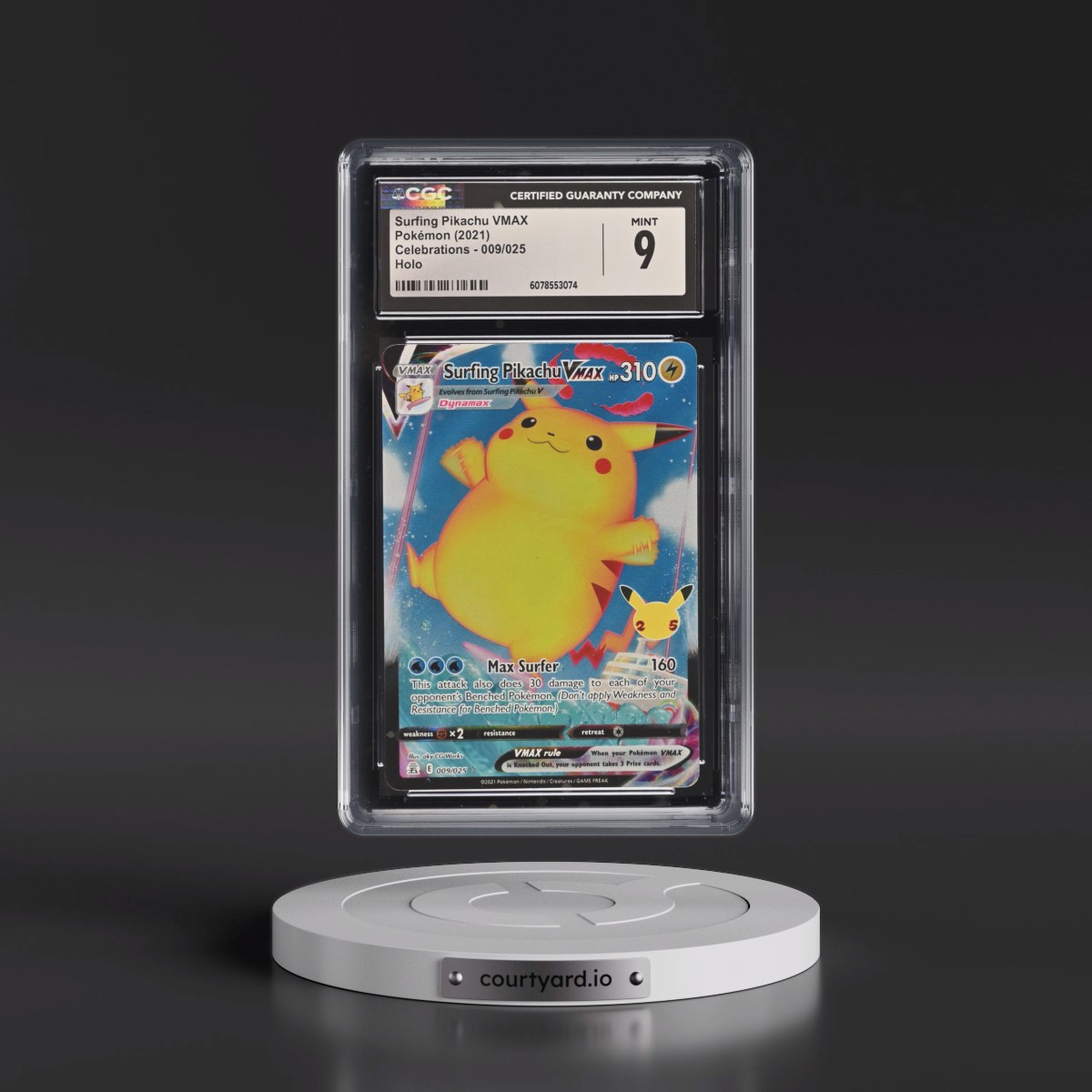 2021 Celebrations #009/025 Surfing Pikachu VMAX - Holo (CGC 9 MINT)