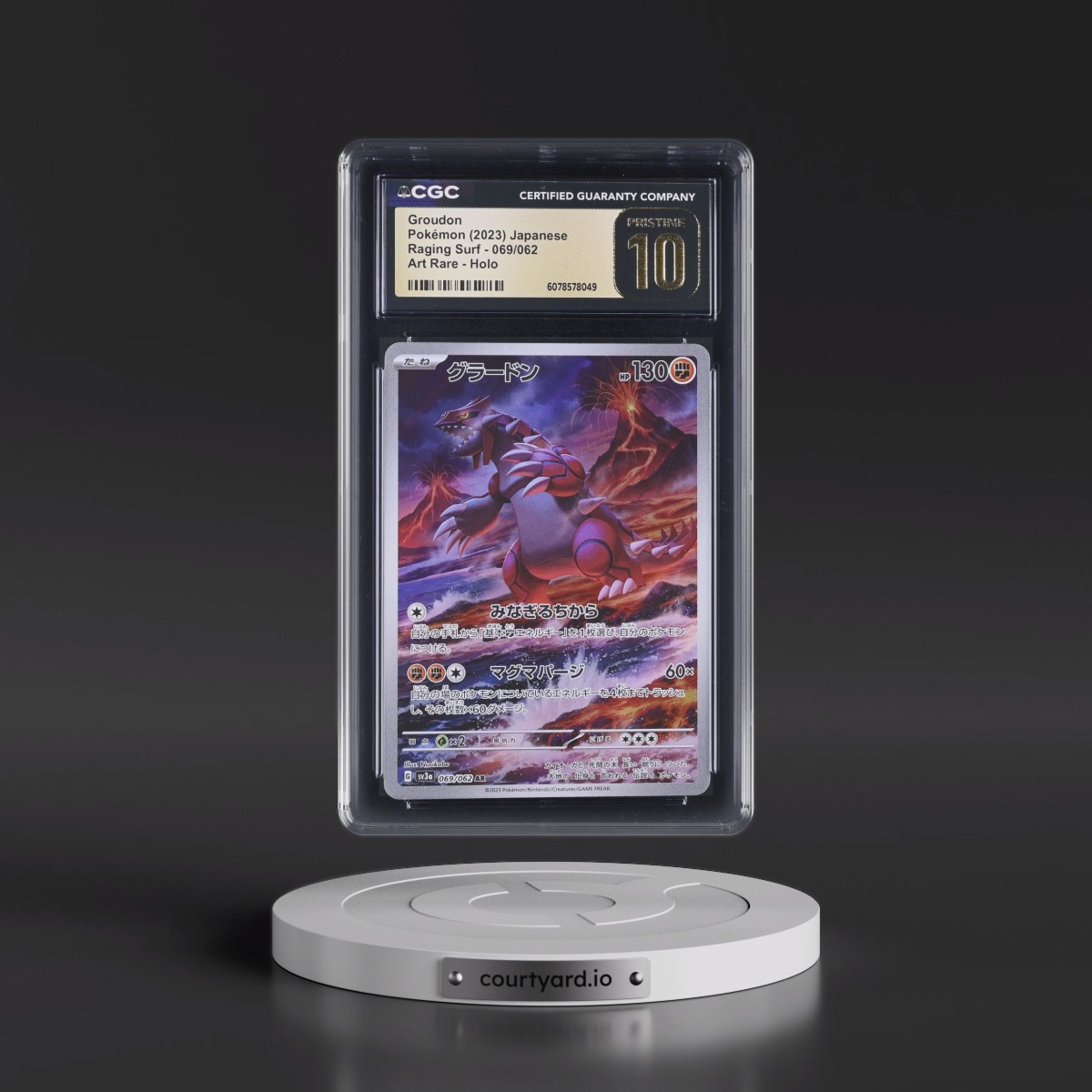 2023 Raging Surf #069/062 Groudon - Art Rare Holo (CGC 10 PRISTINE)
