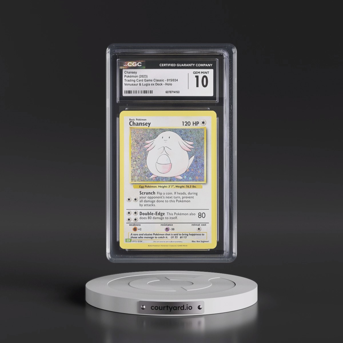 2023 Trading Card Game Classic - CLV, CLC, CLB #015/034 Chansey - Venusaur & Lugia ex Deck - CLV Holo (CGC 10 GEM MINT)