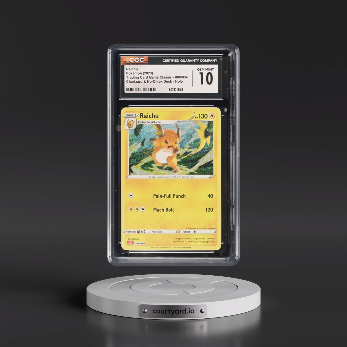 2023 Trading Card Game Classic - CLV, CLC, CLB #009/034 Raichu - Charizard & Ho-Oh ex Deck - CLC Holo (CGC 10 GEM MINT)