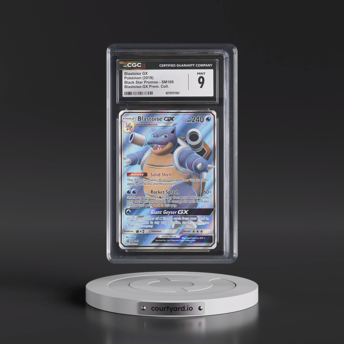 2016 Black Star Promos - Sun & Moon #SM189 Blastoise GX - Holo Blastoise GX Premium Collection (CGC 9 MINT)