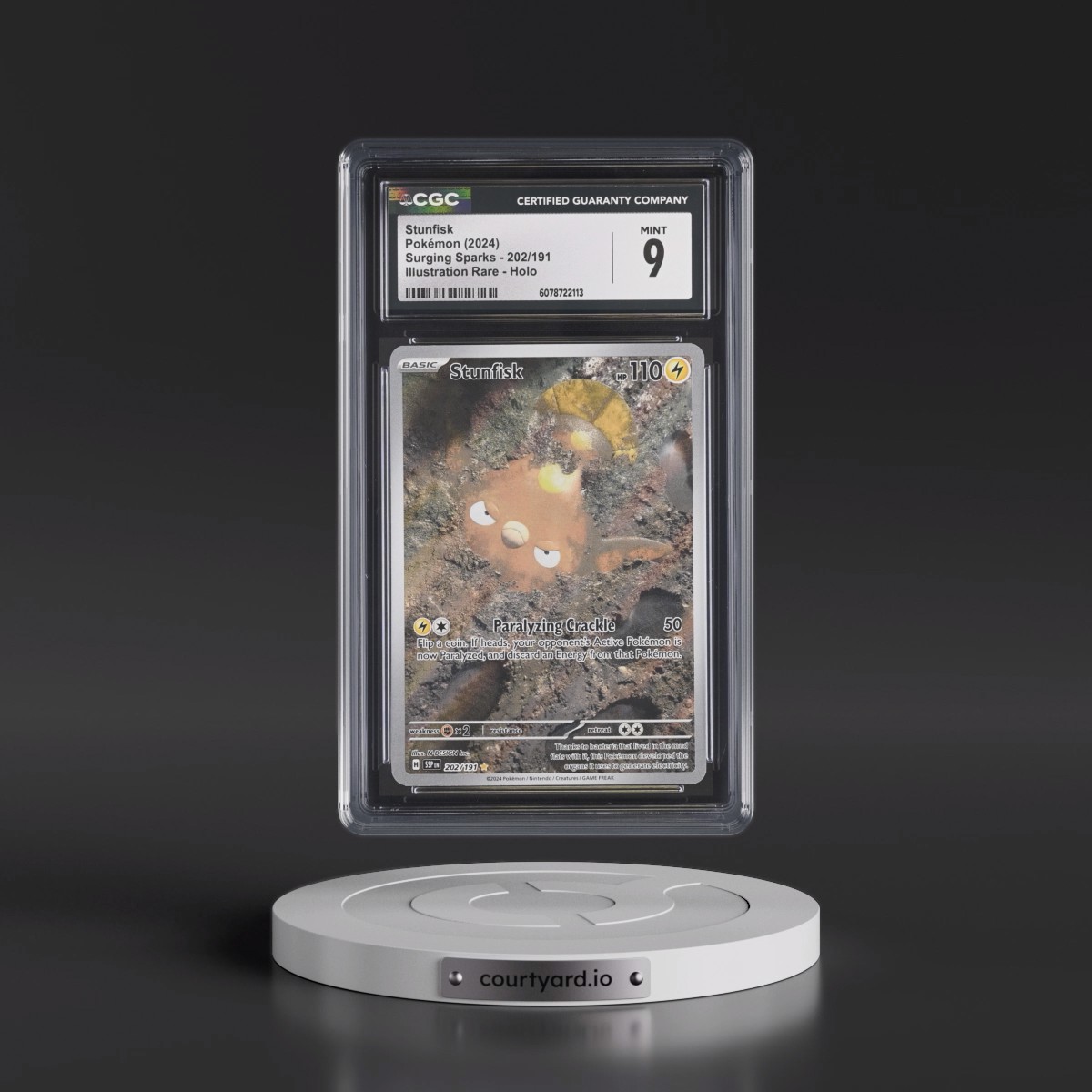 2024 Surging Sparks - SSP EN #202/191 Stunfisk - Illustration Rare Holo (CGC 9 MINT)