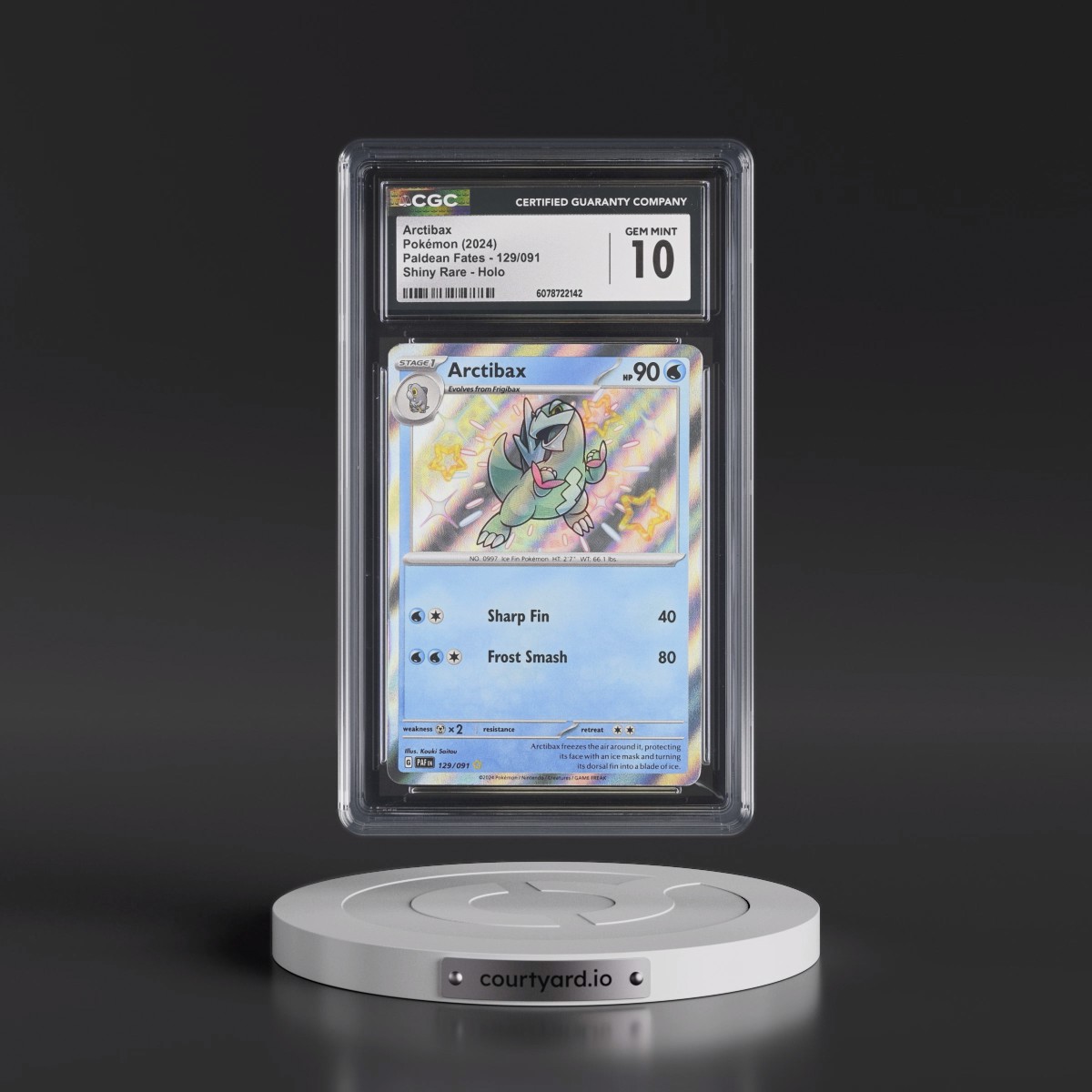 2024 Paldean Fates - PAF EN #129/091 Arctibax - Shiny Rare Holo (CGC 10 GEM MINT)