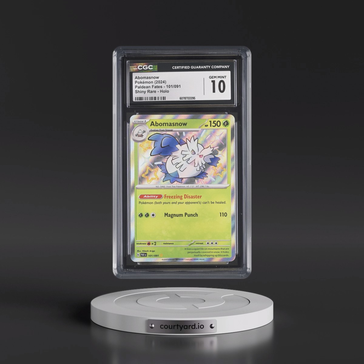 2024 Paldean Fates - PAF EN Abomasnow - Shiny Rare Holo #101/091 CGC 10
