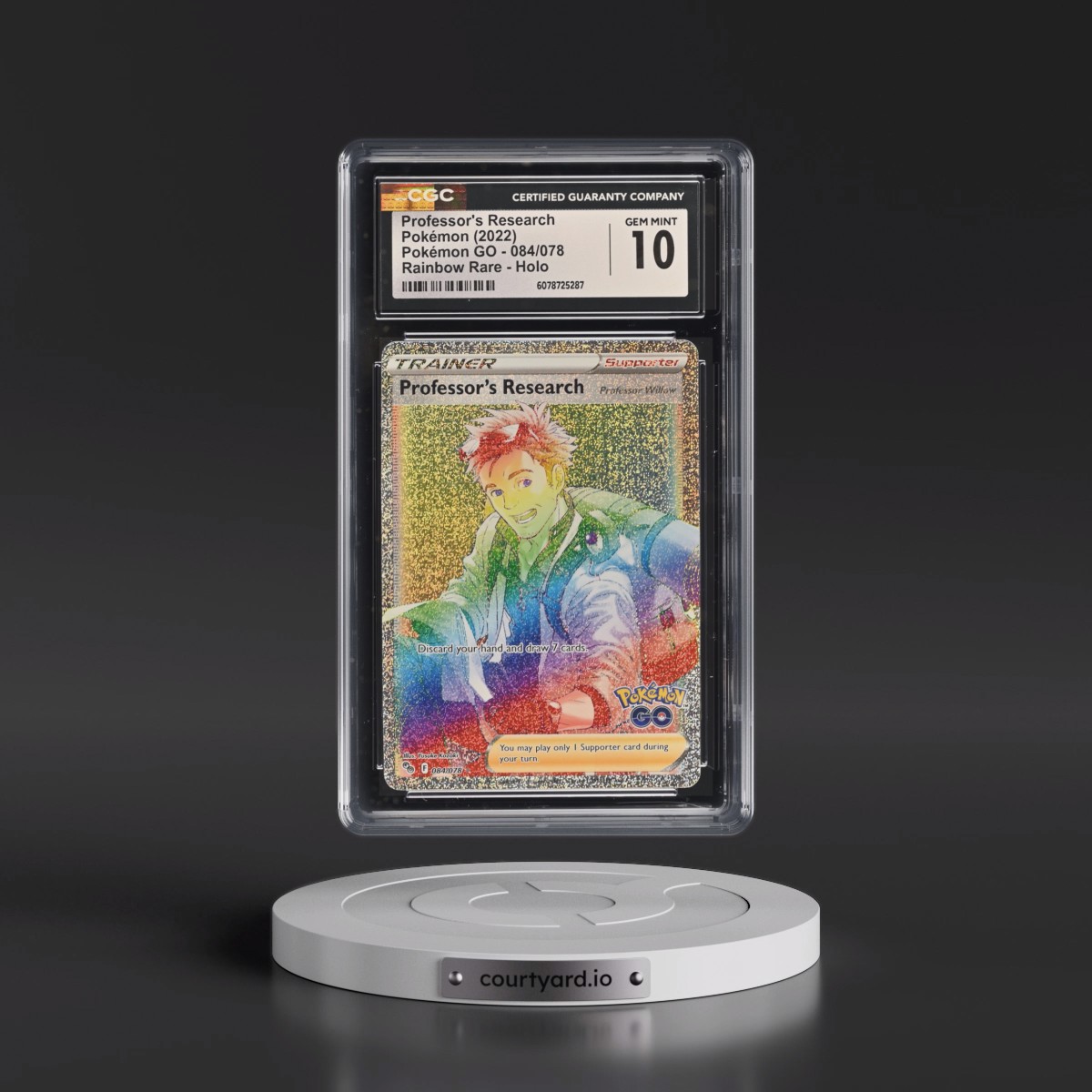 2022 Pokémon GO #084/078 Professor's Research - Rainbow Rare Holo (CGC 10 GEM MINT)