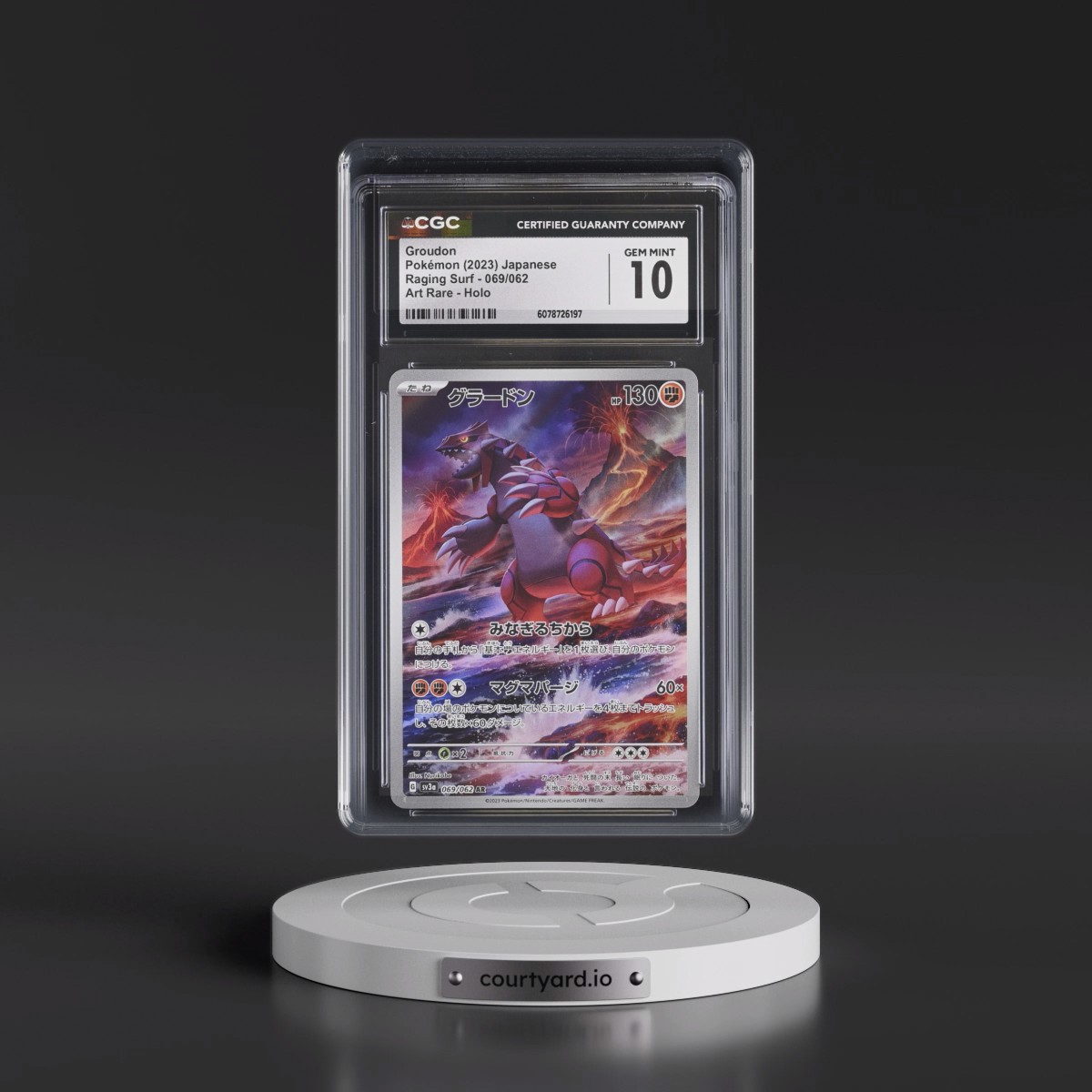 2023 Raging Surf #069/062 Groudon - Art Rare Holo (CGC 10 GEM MINT)