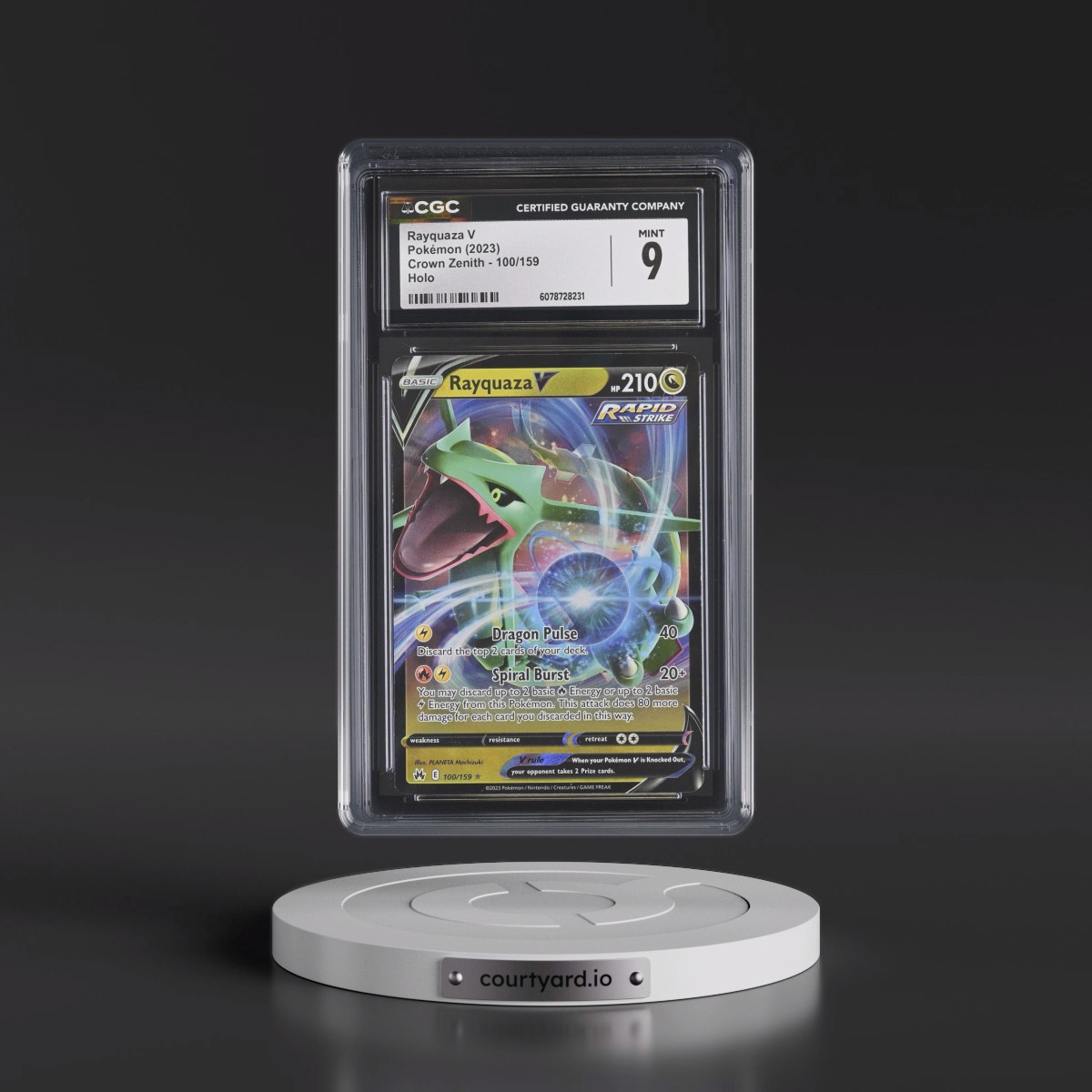 2023 Crown Zenith #100/159 Rayquaza V - Holo (CGC 9 MINT)