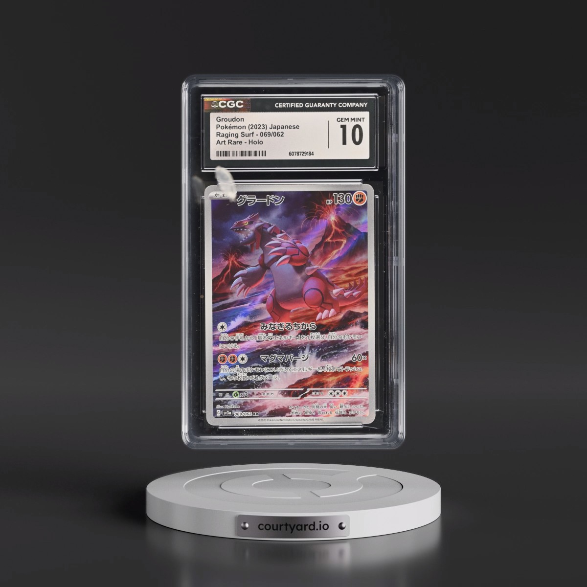 2023 Raging Surf #069/062 Groudon - Art Rare Holo (CGC 10 GEM MINT)